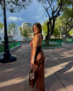 graycee elegant choco satin set