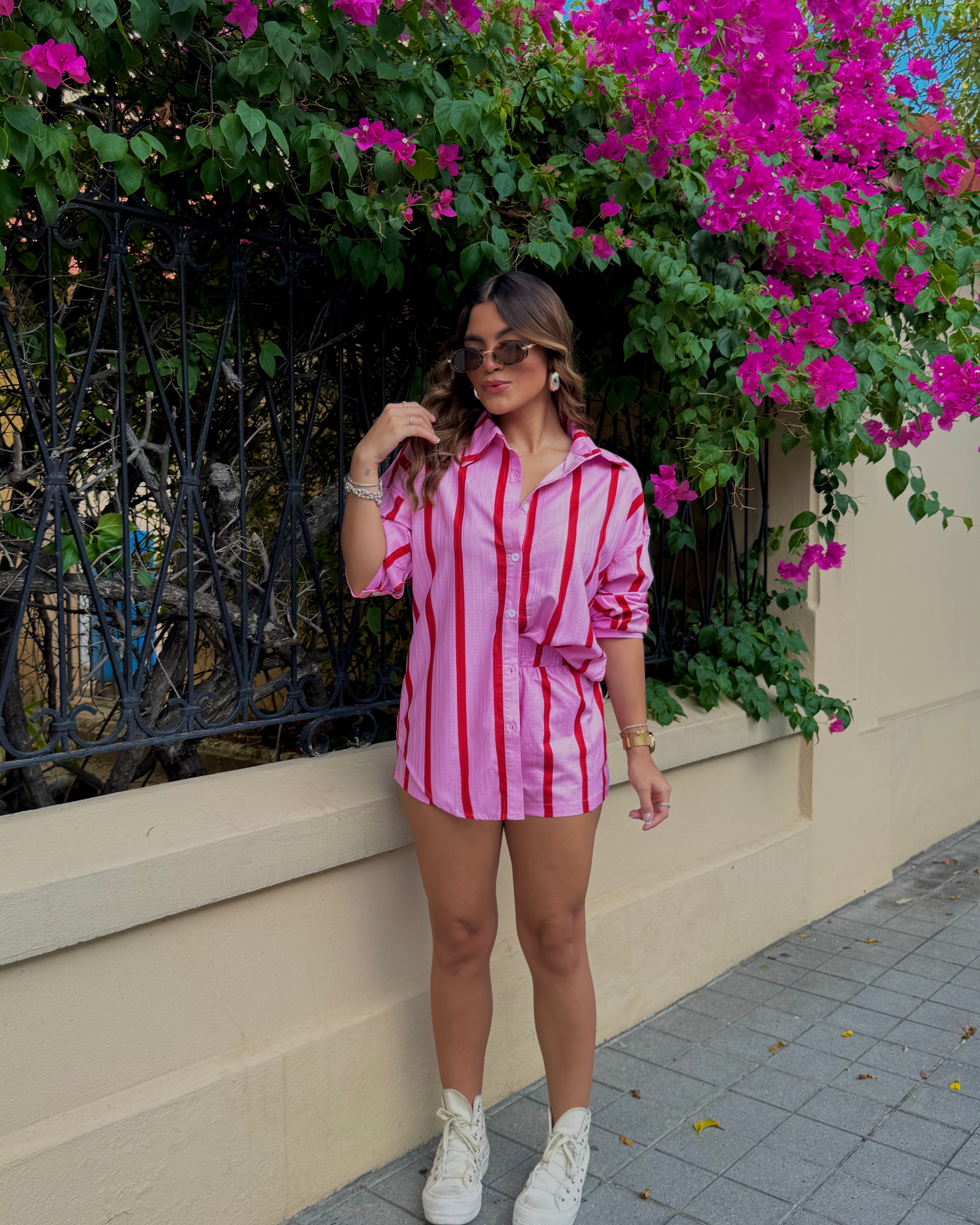 eimy funky button down shirt set