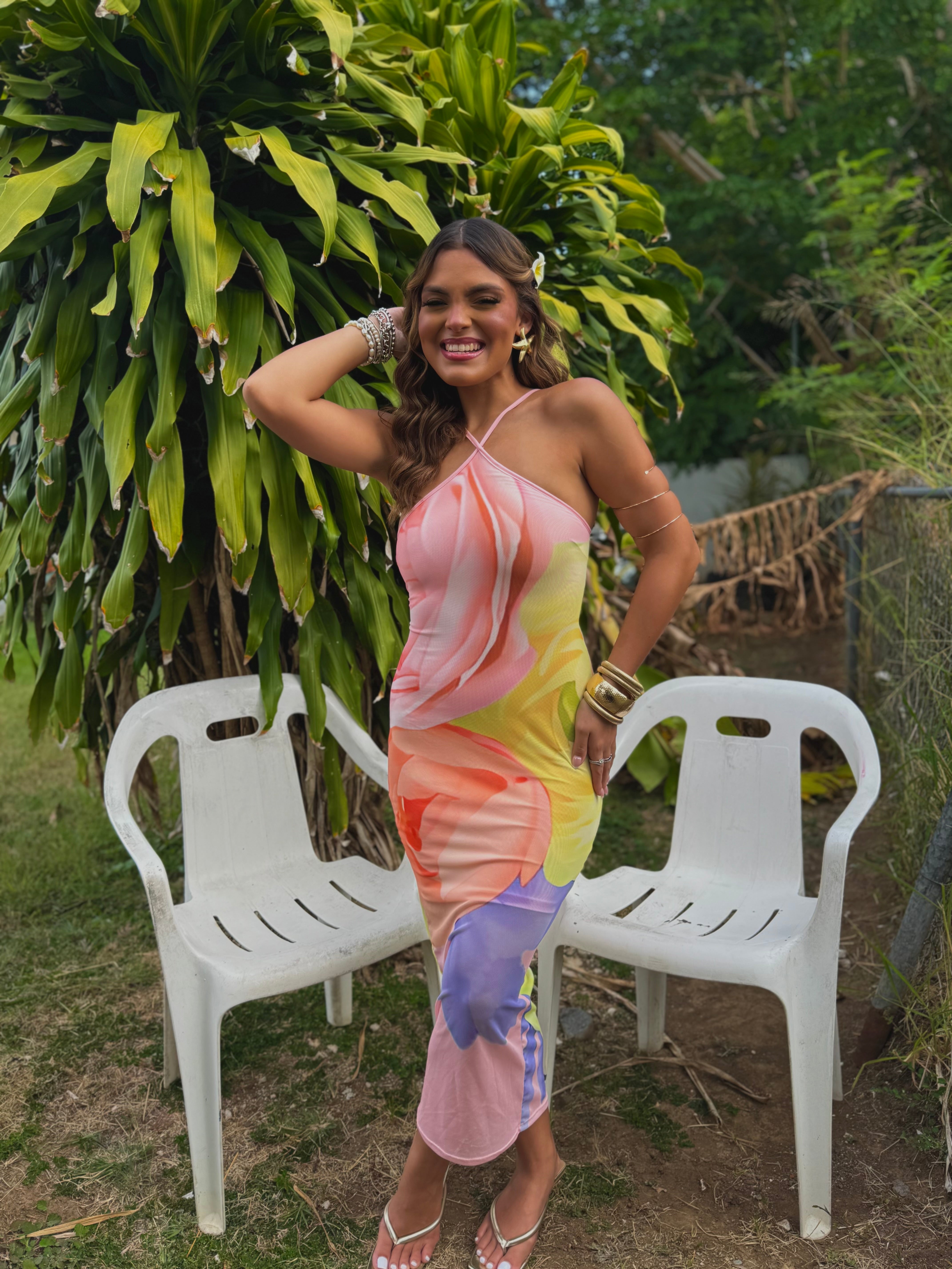 laydiccia pastel tones midi dress