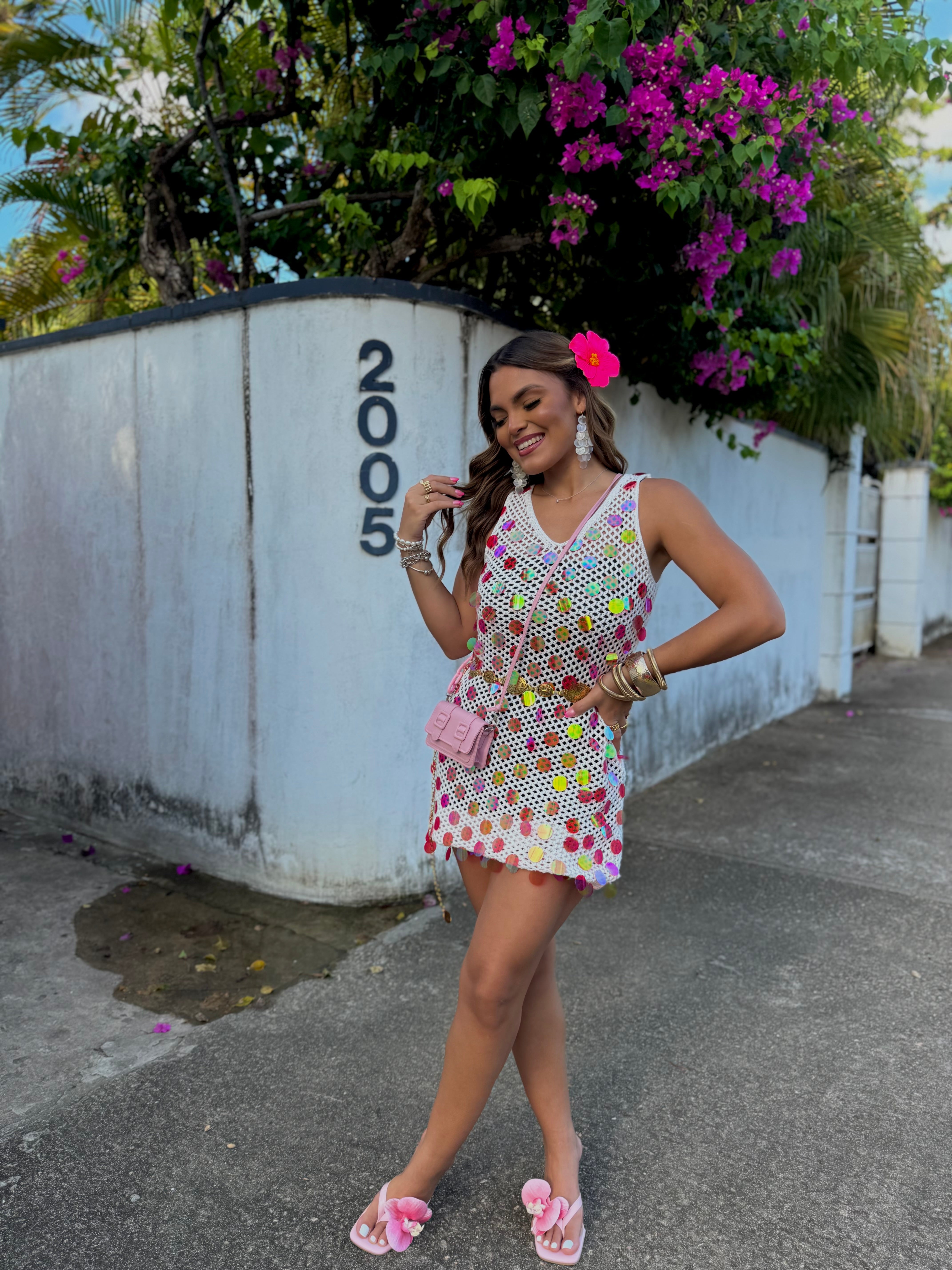 beylinne pink fiesta net dress