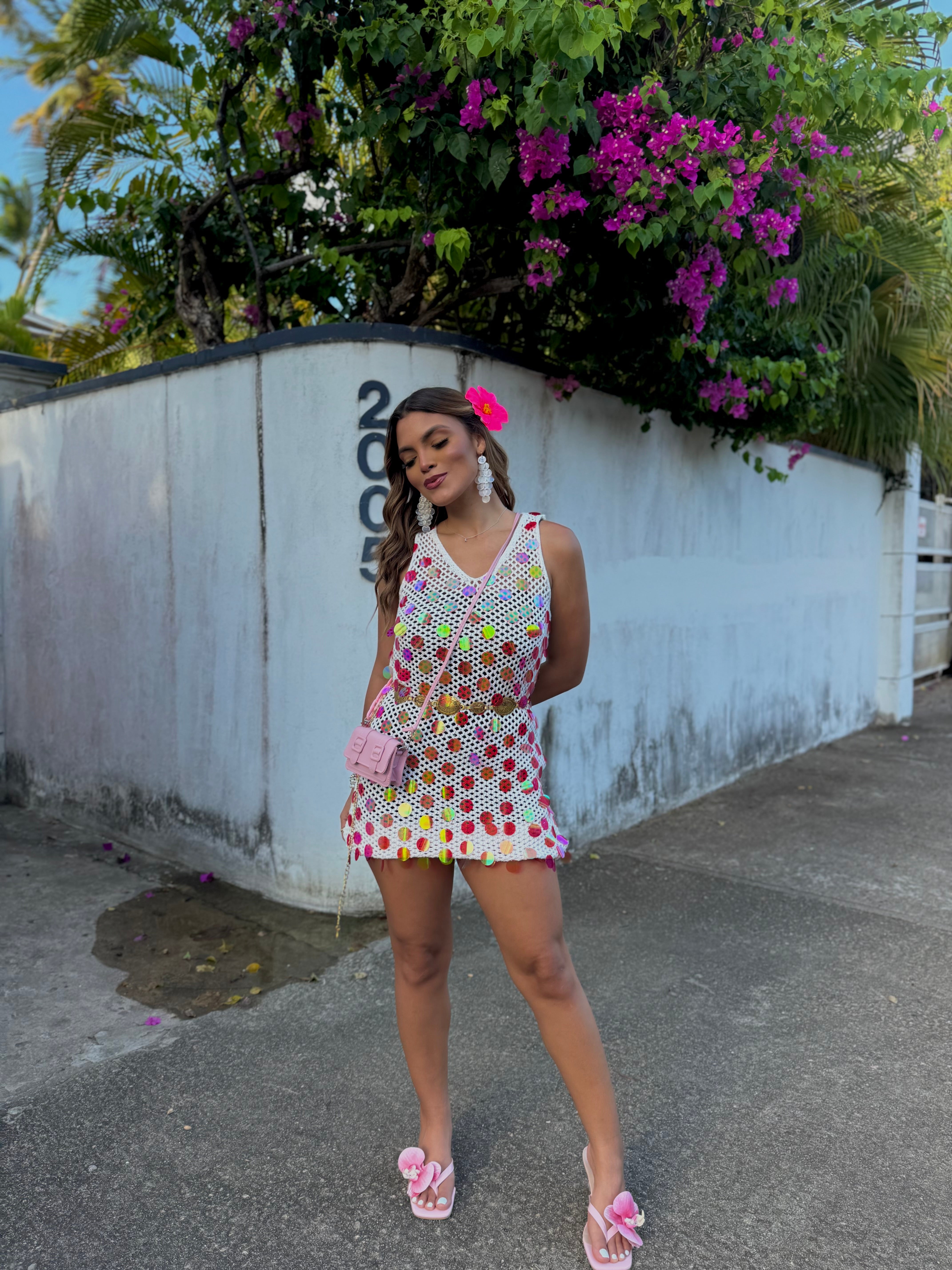 beylinne pink fiesta net dress