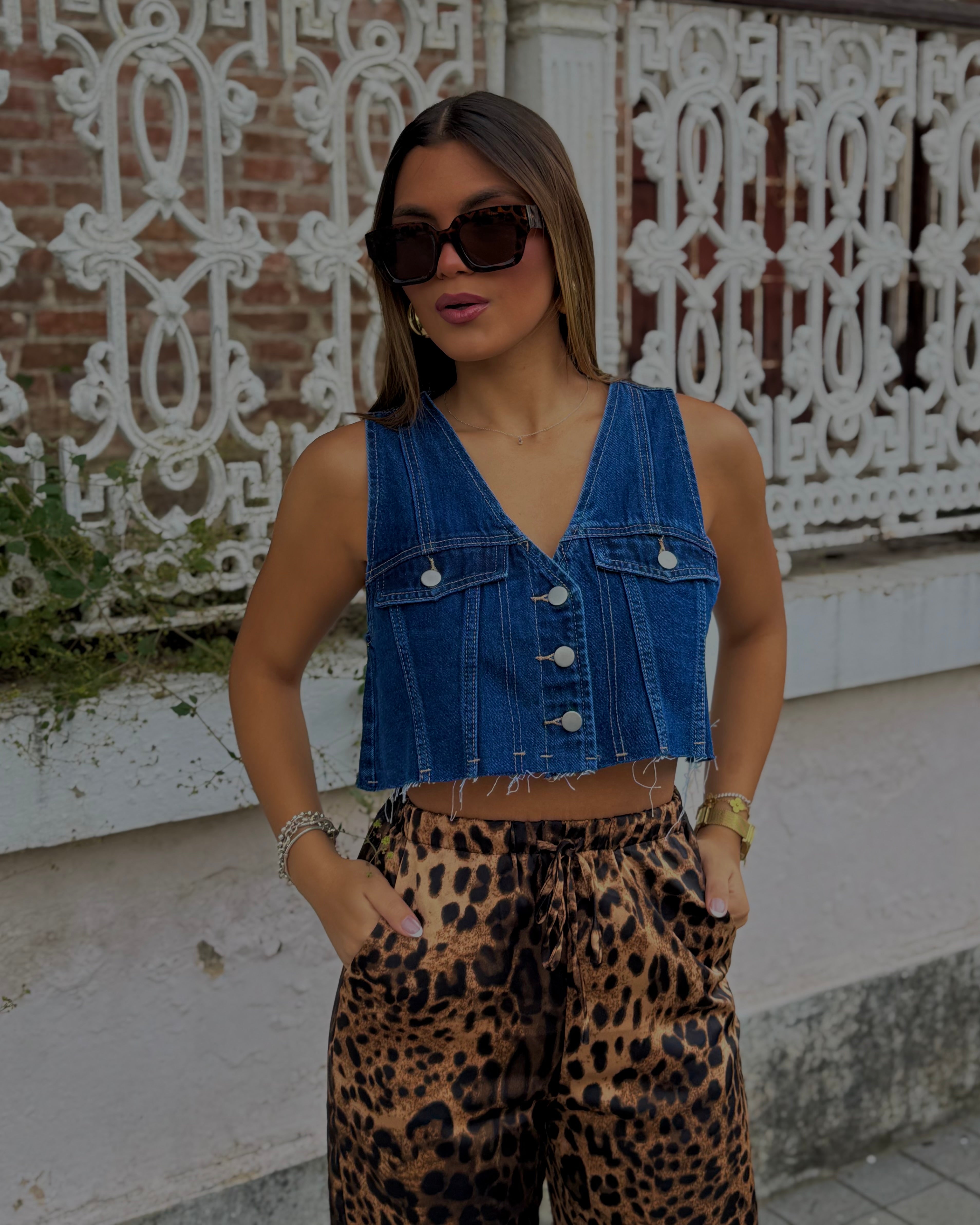 sabinne leopard satin fresh pant