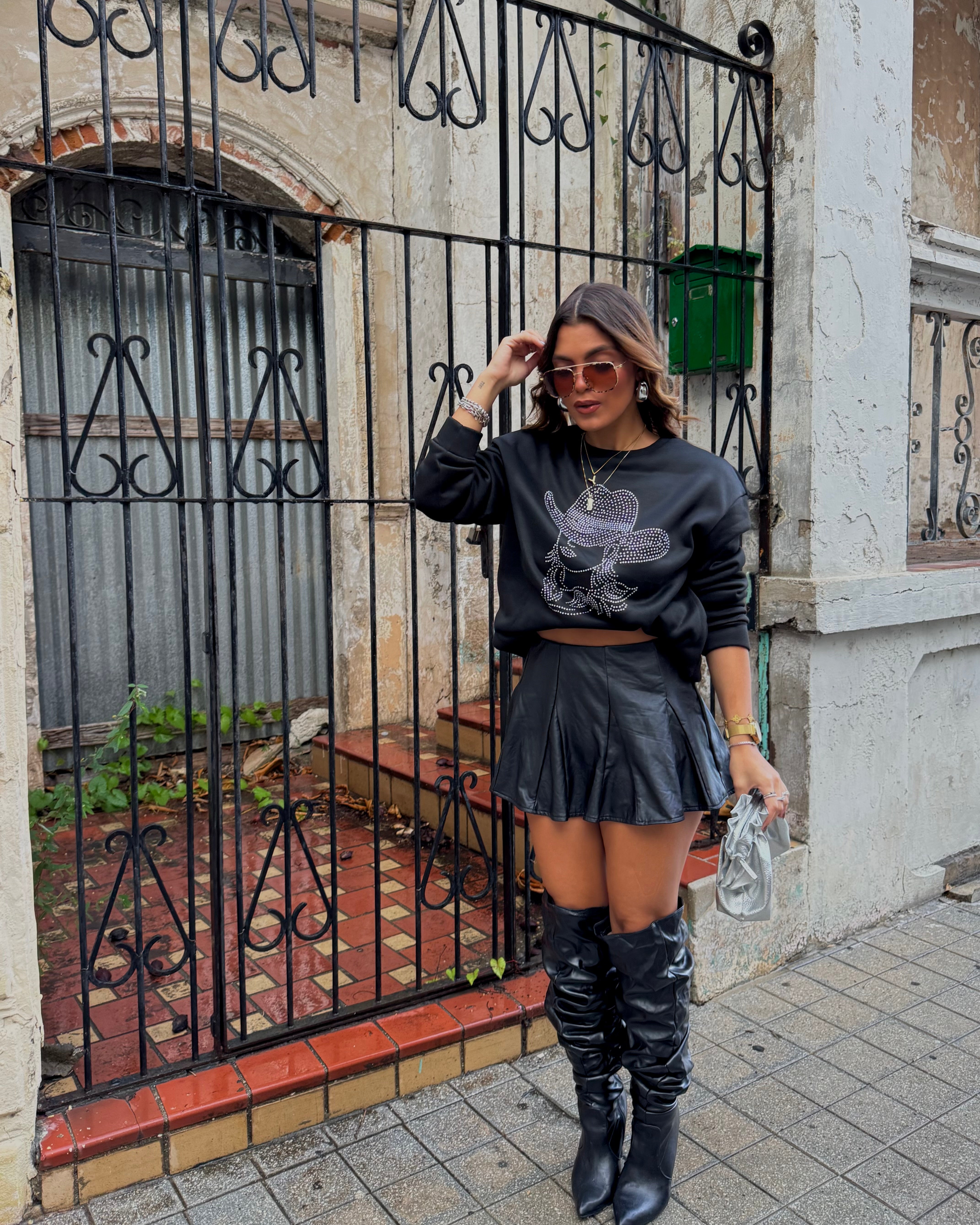 galeah leather skort