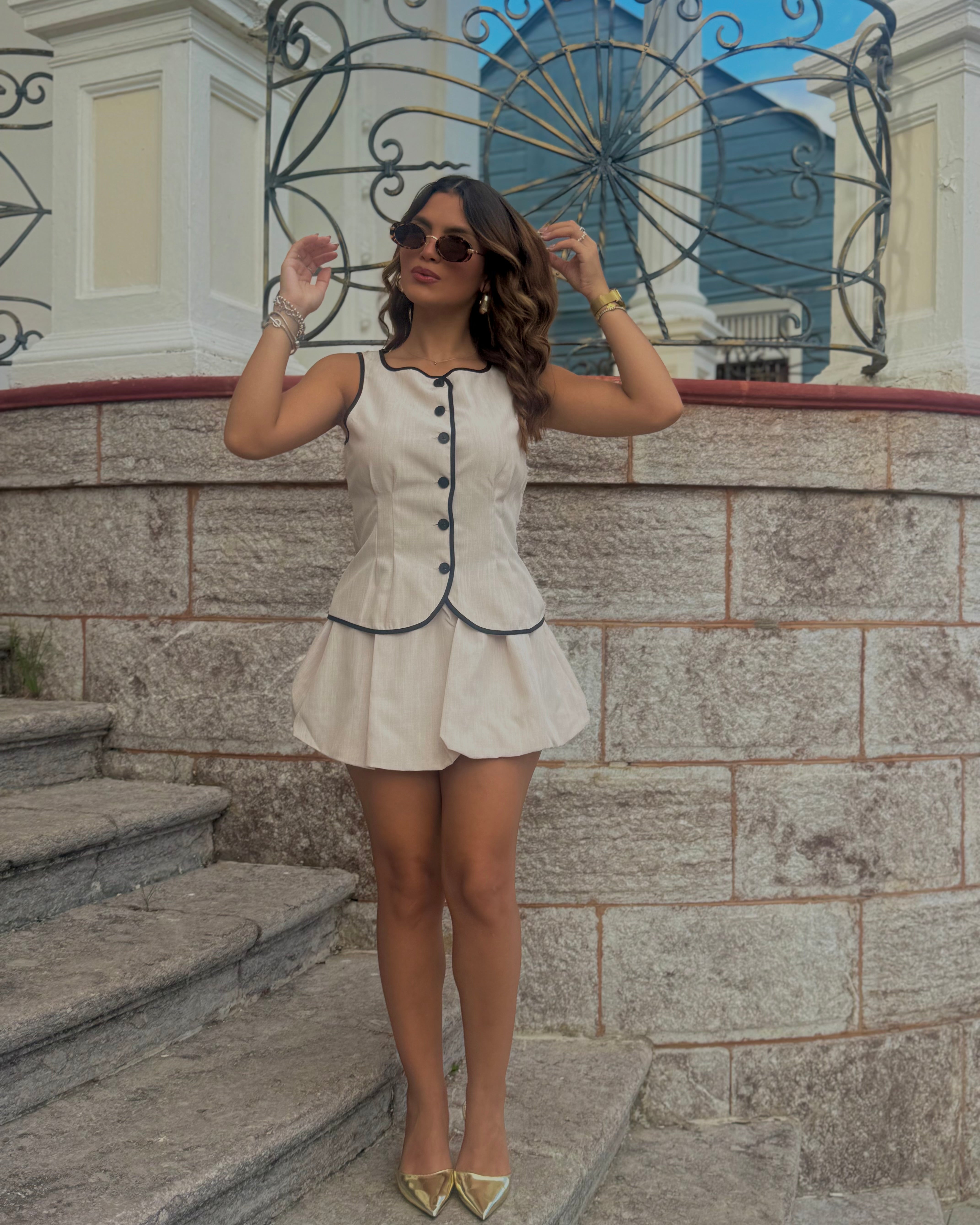 janelle bubble skirt formal set