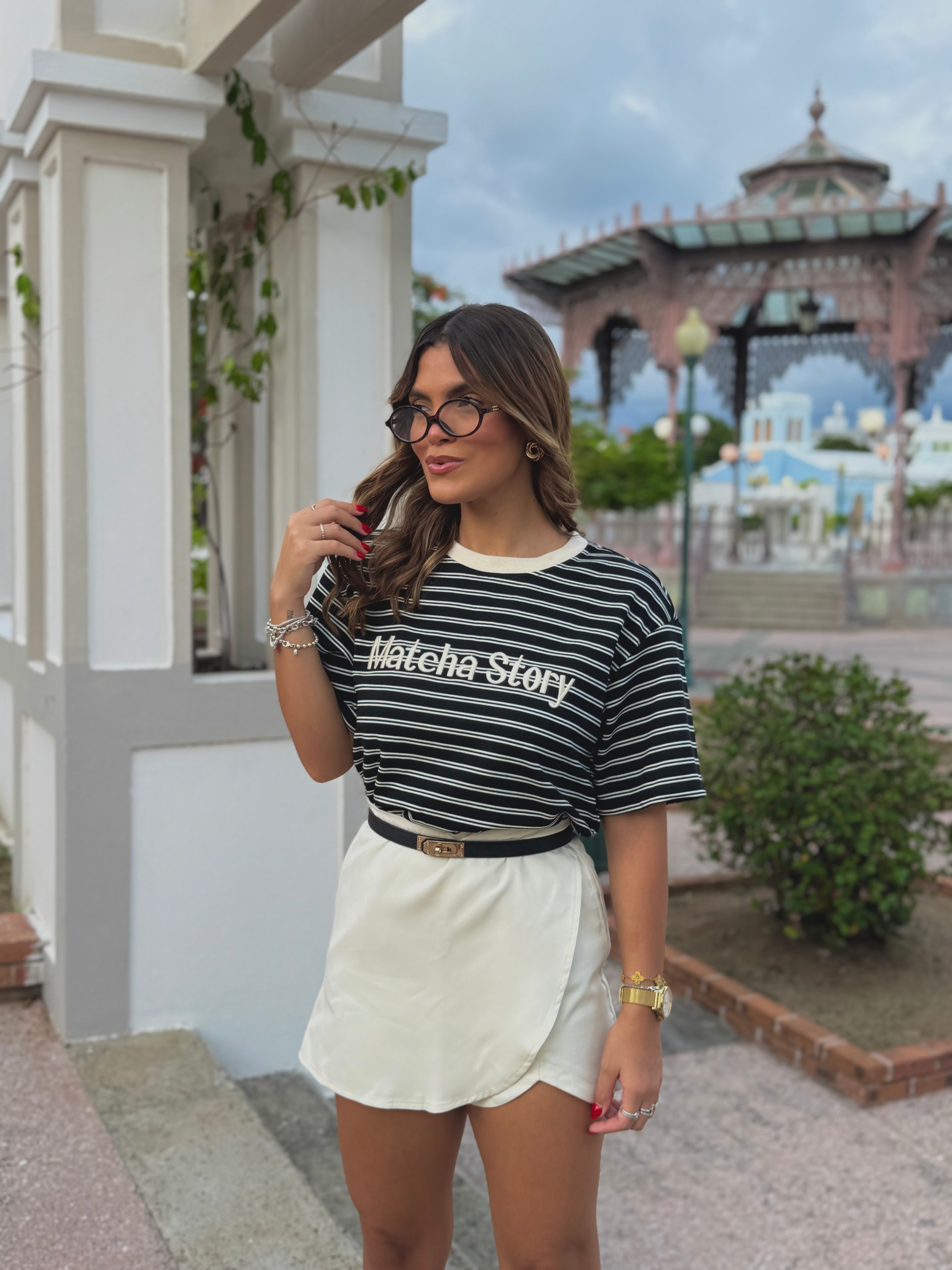 alanny casual beige skort