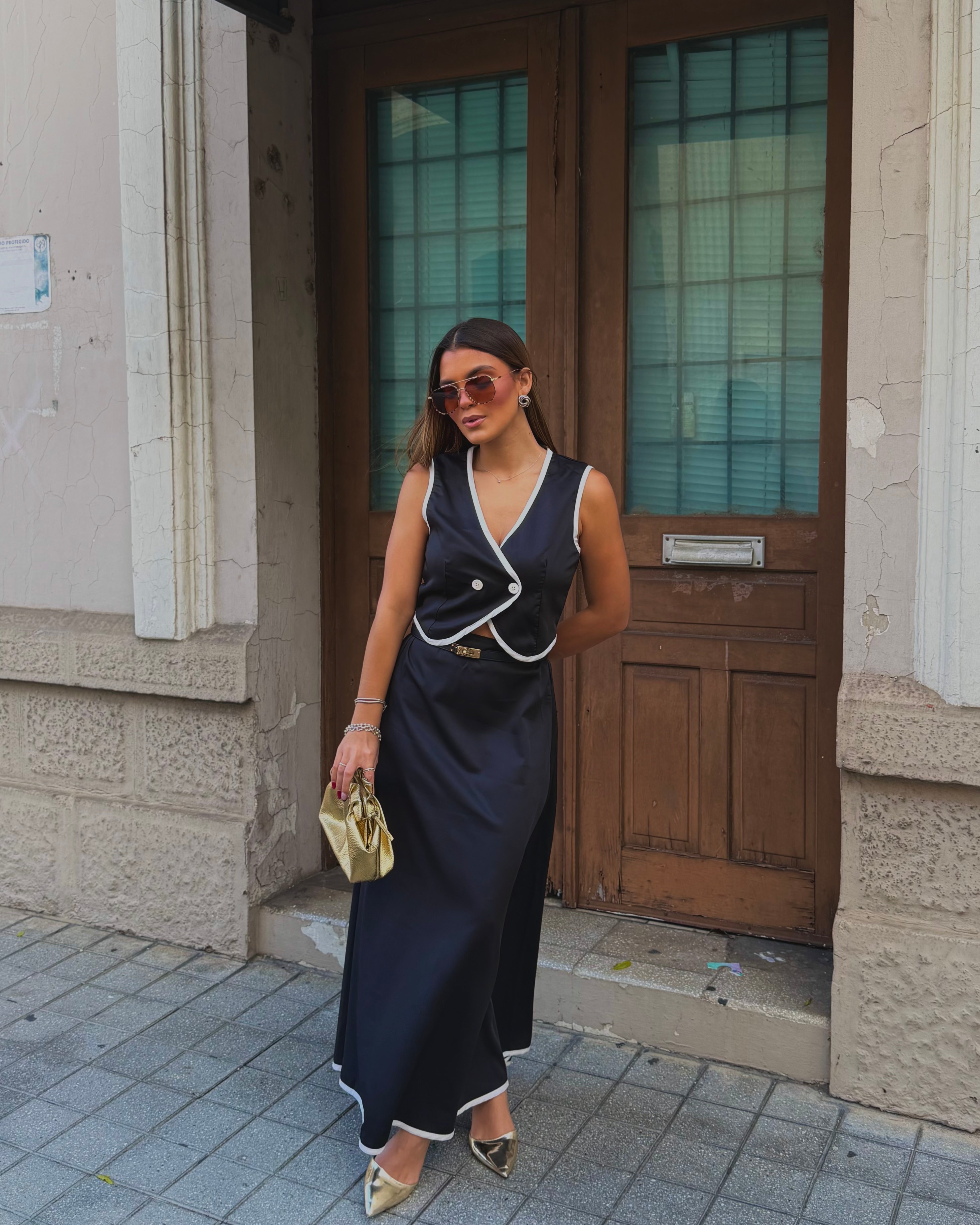 eloddie old money maxi skirt set