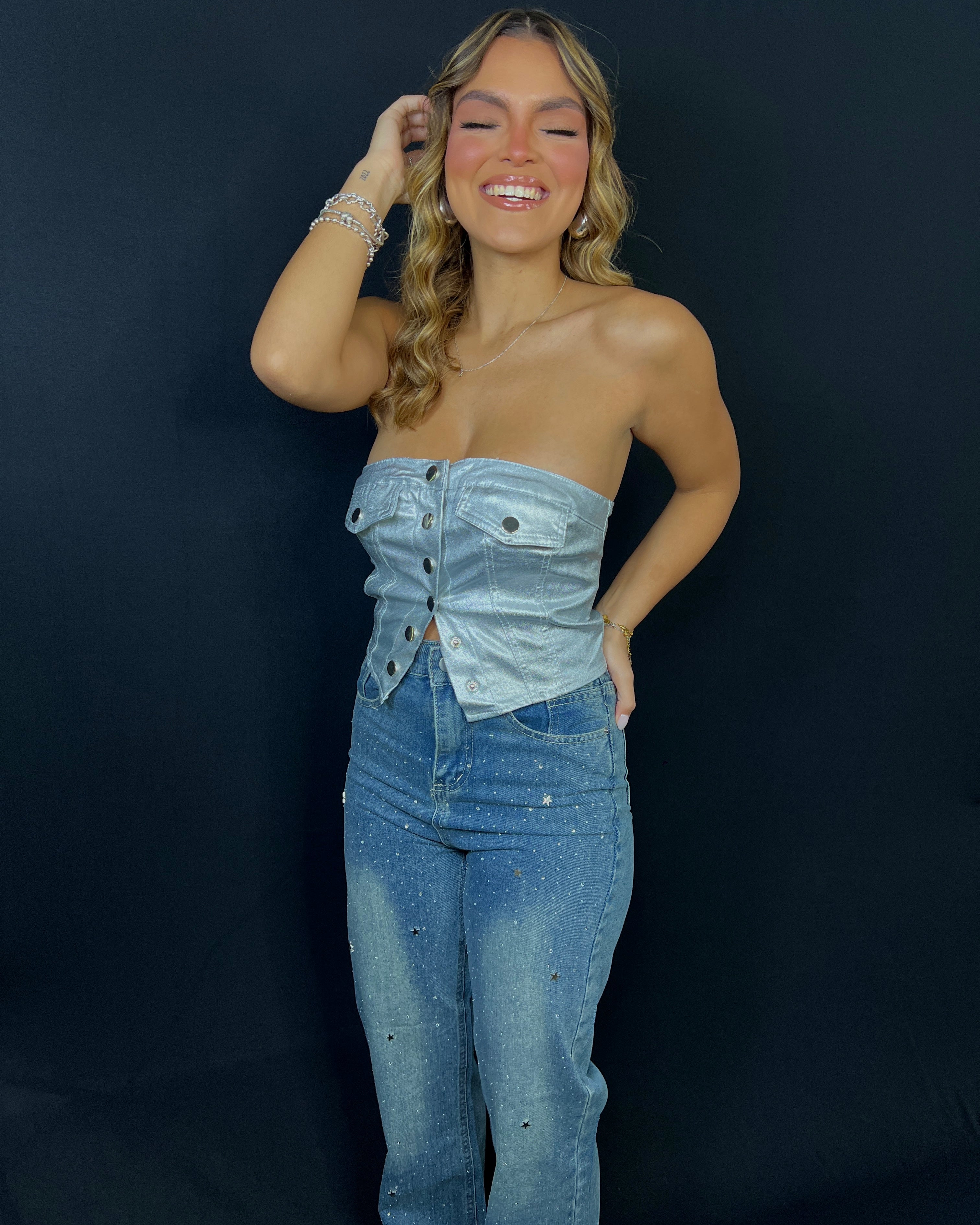 tareen sparkly denim jeans