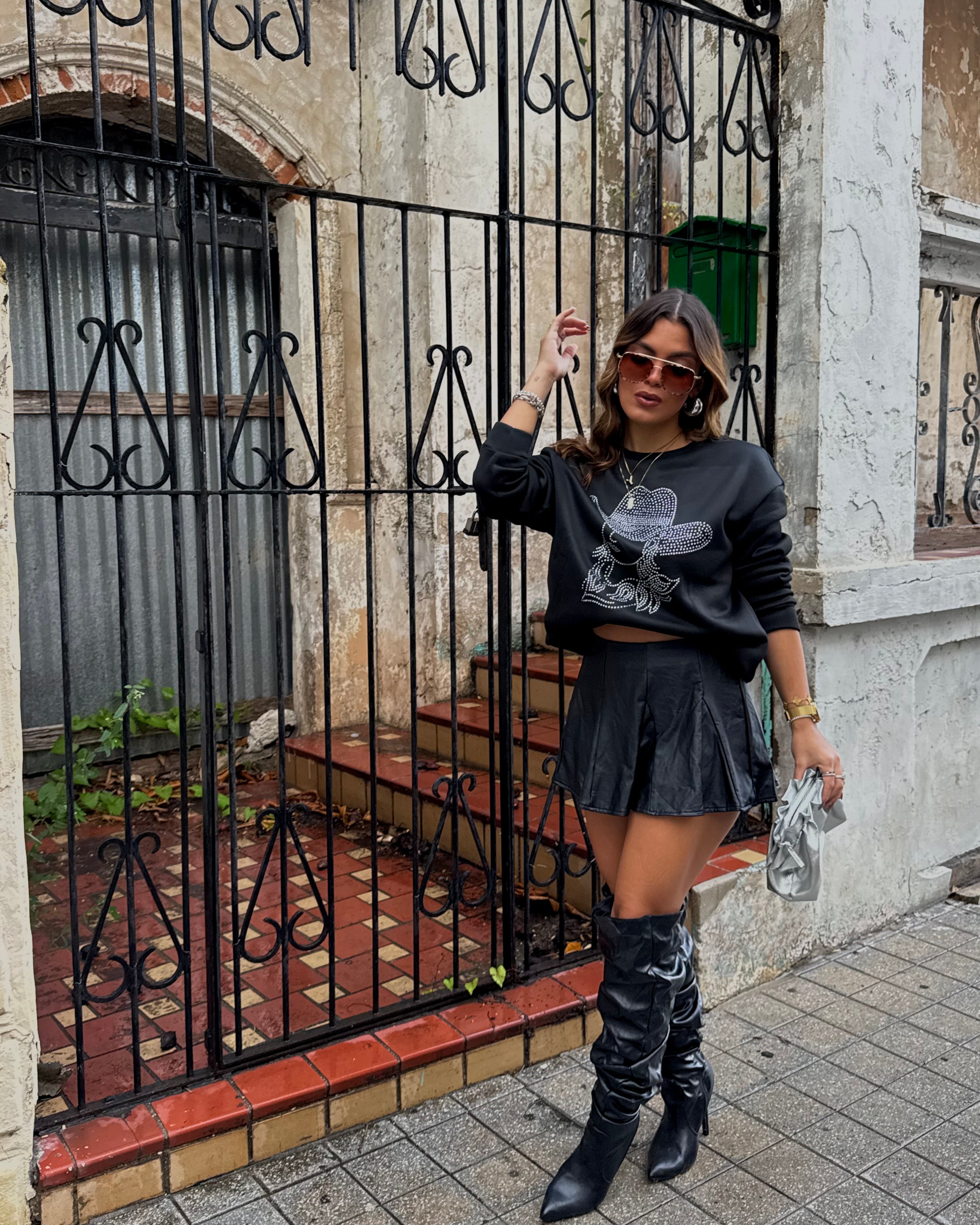 galeah leather skort