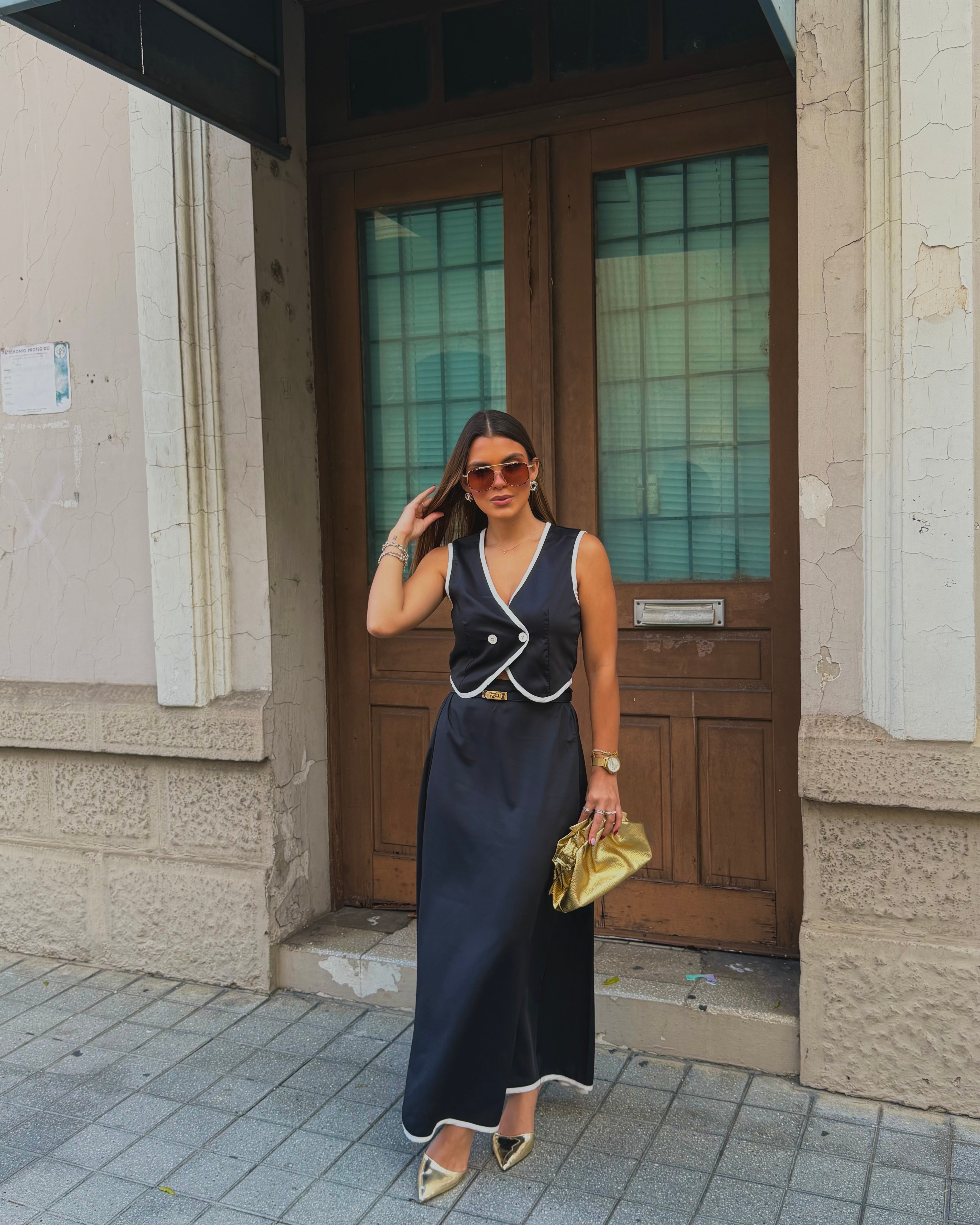 eloddie old money maxi skirt set