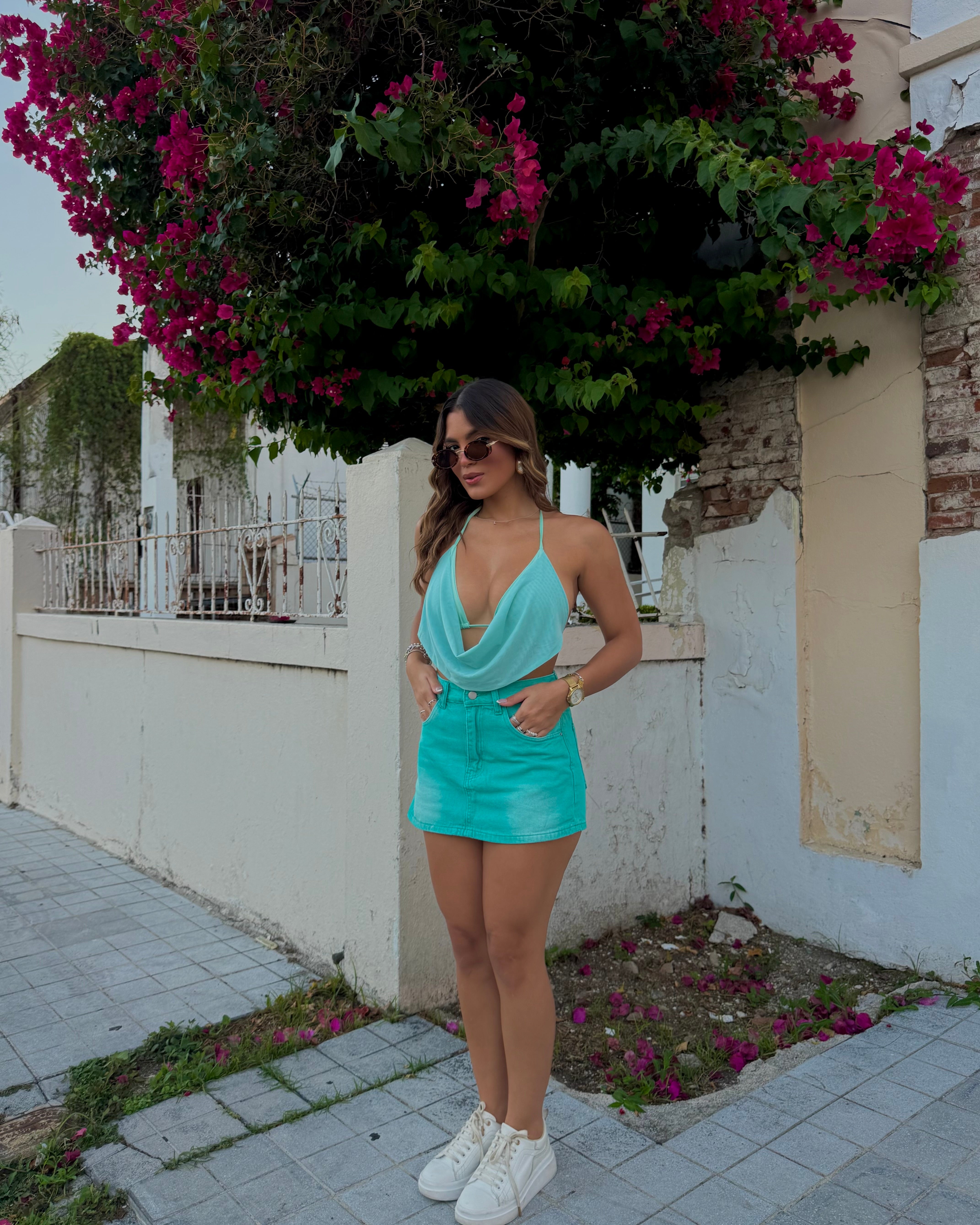 kayleen mint bralette crop top