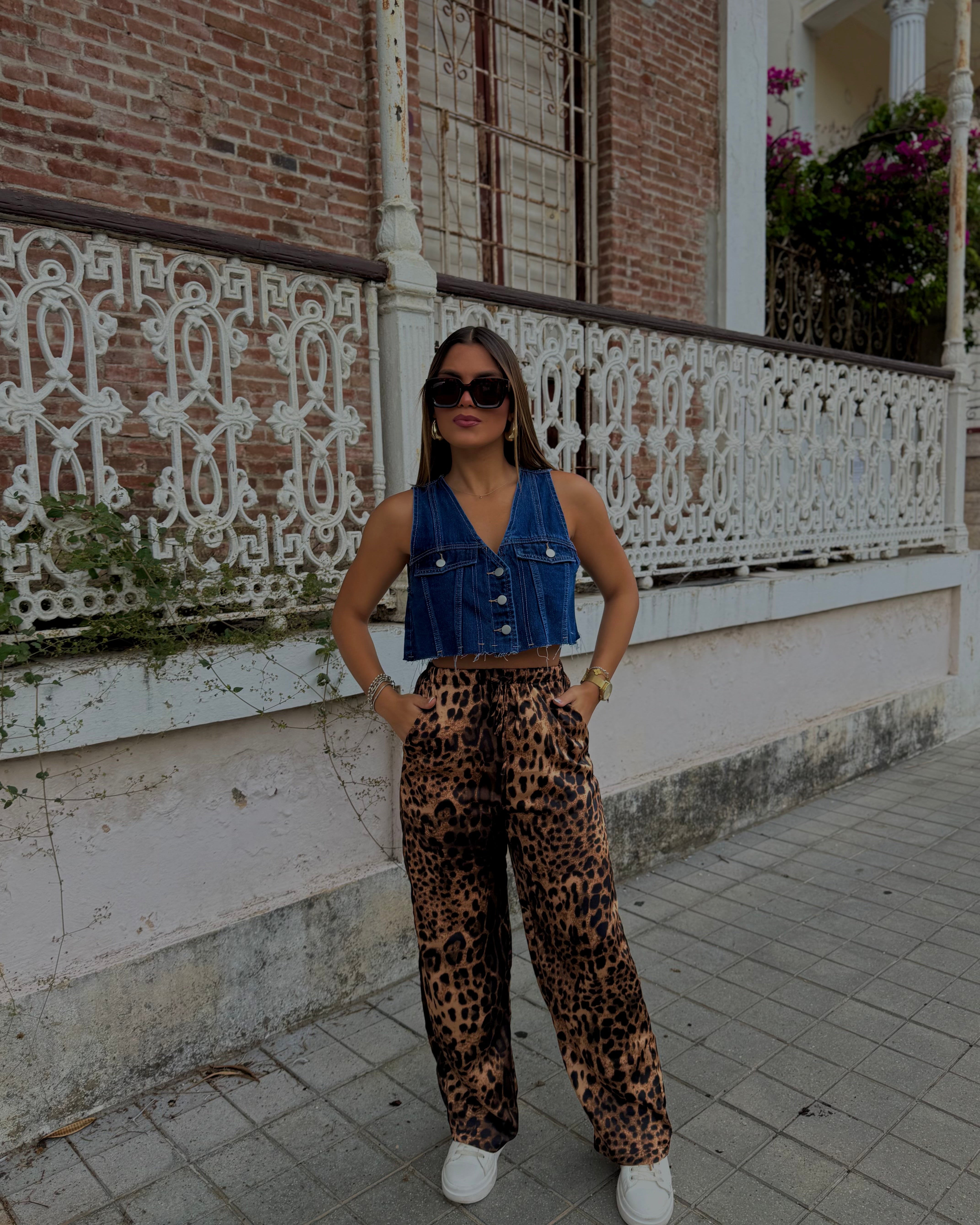 sabinne leopard satin fresh pant