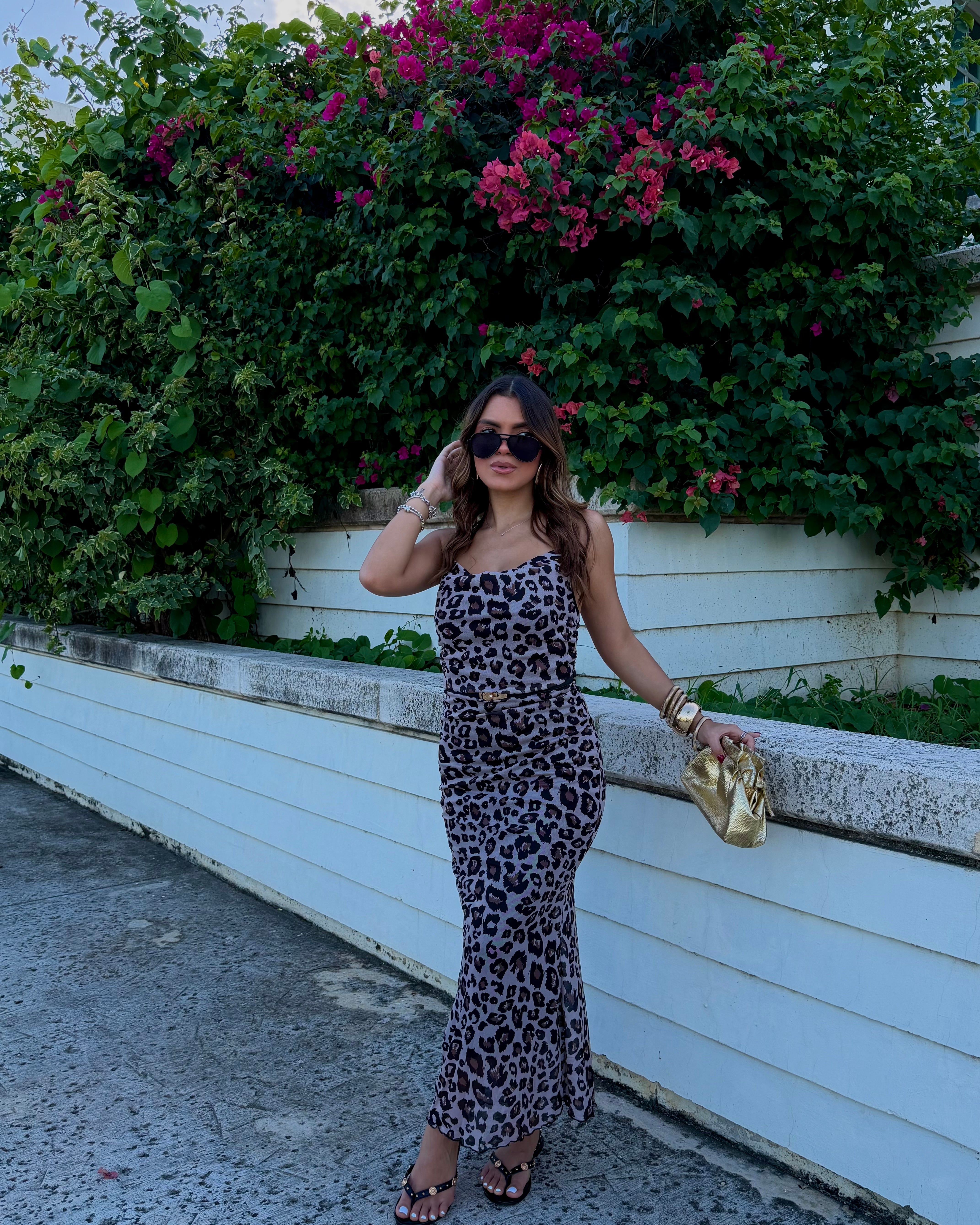 andrianny leopard midi dress
