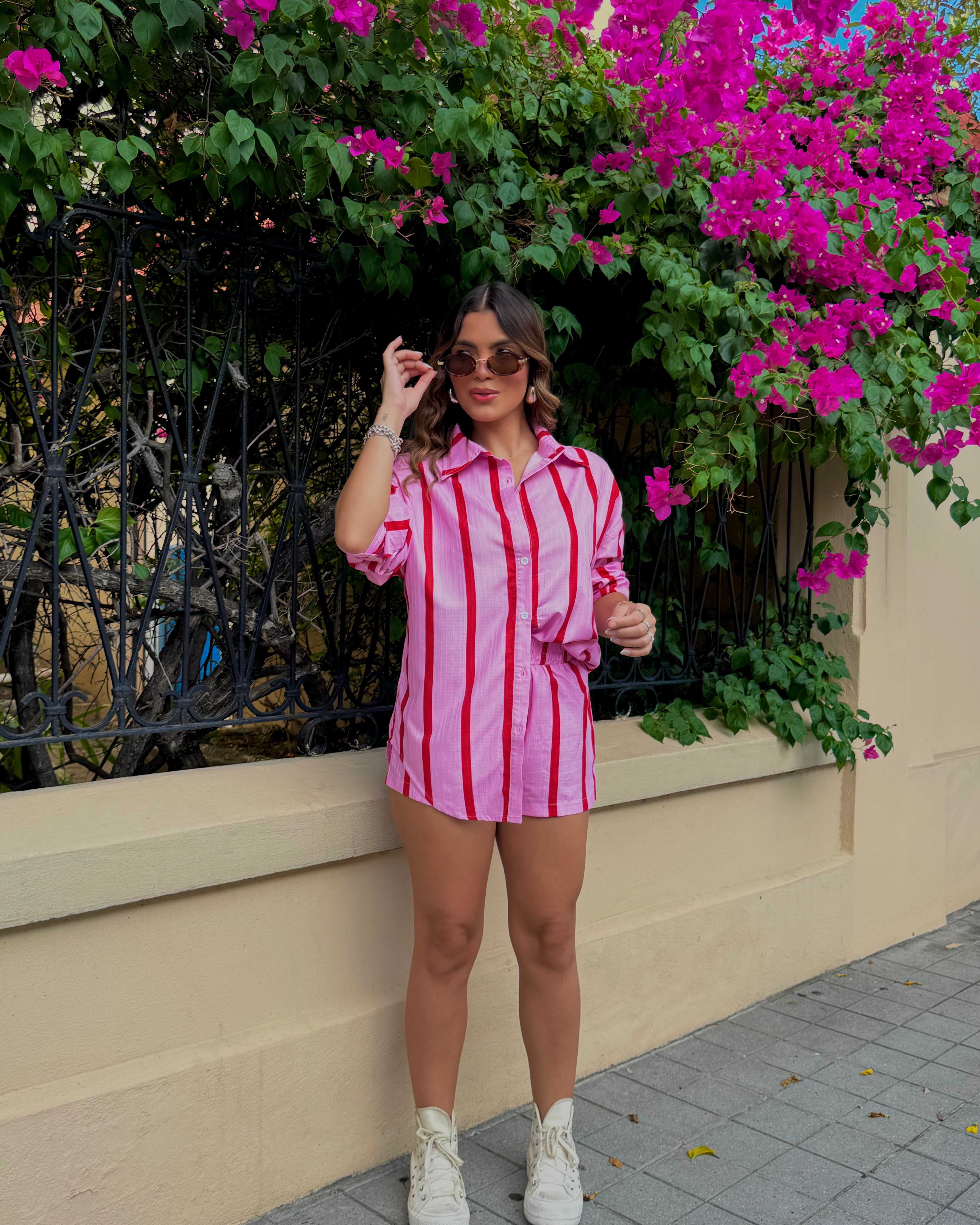 eimy funky button down shirt set