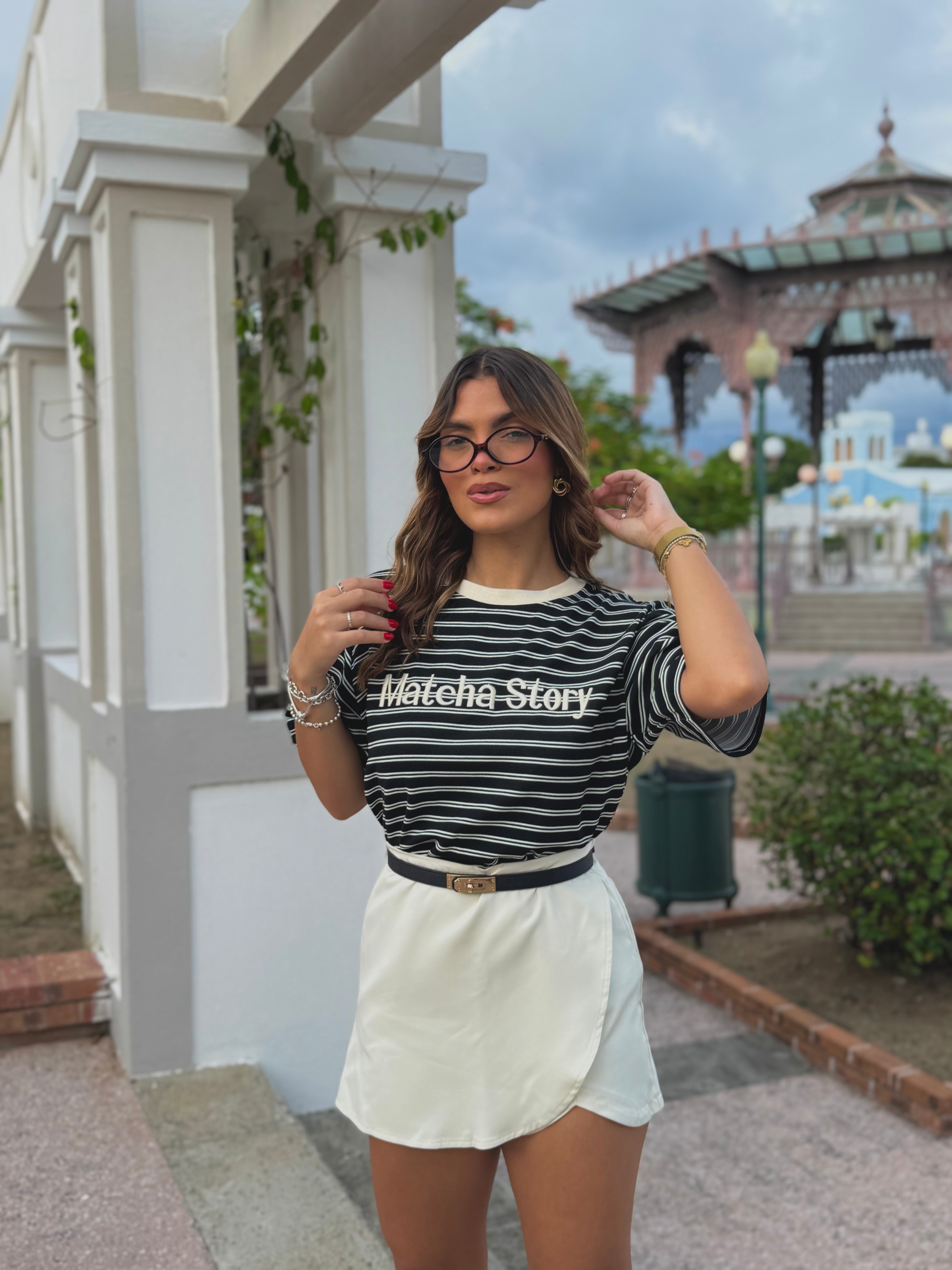 alanny casual beige skort