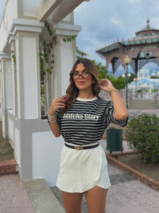 alanny casual beige skort