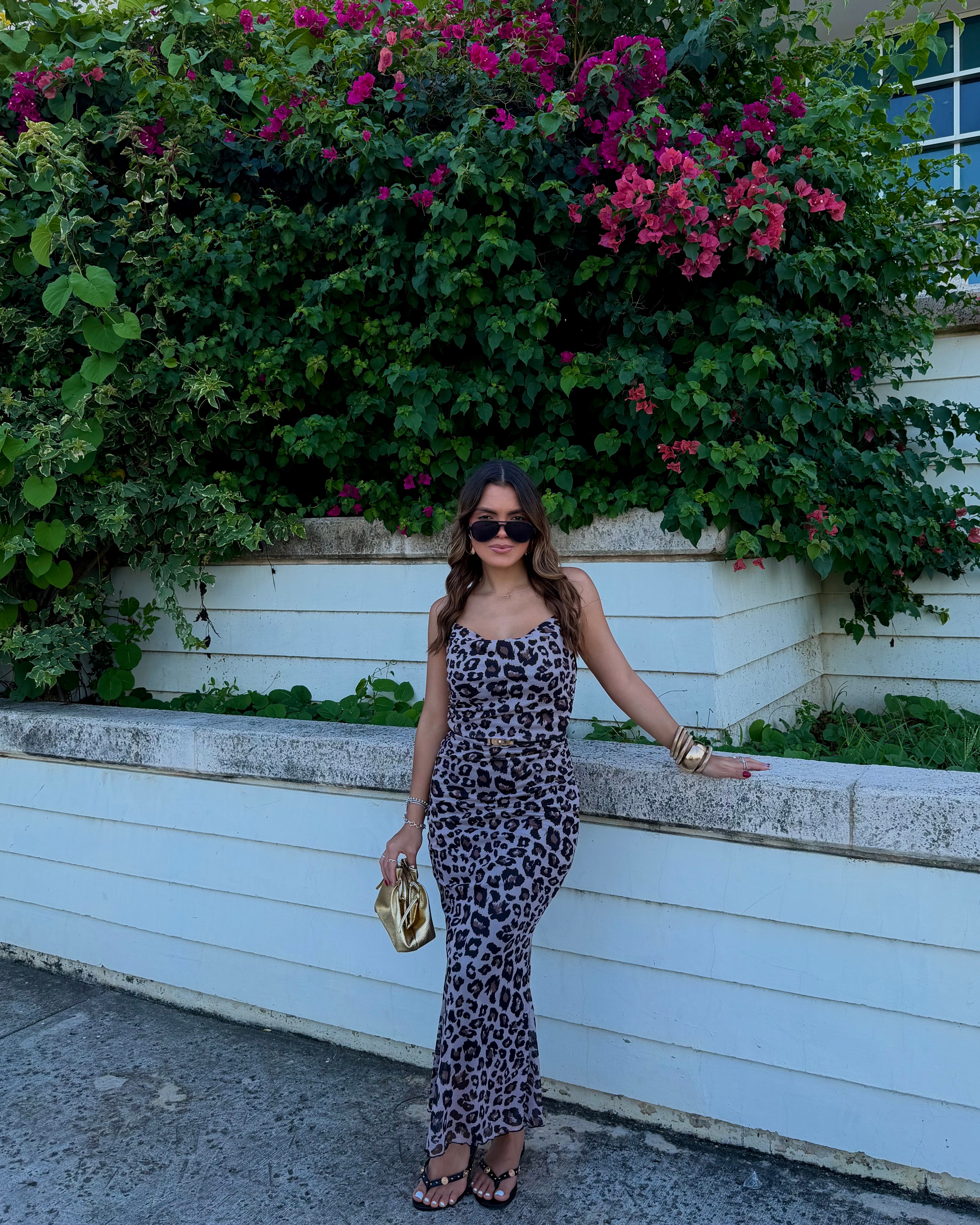 andrianny leopard midi dress