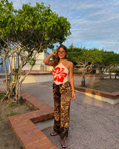 natalia leopard satin fresh pant