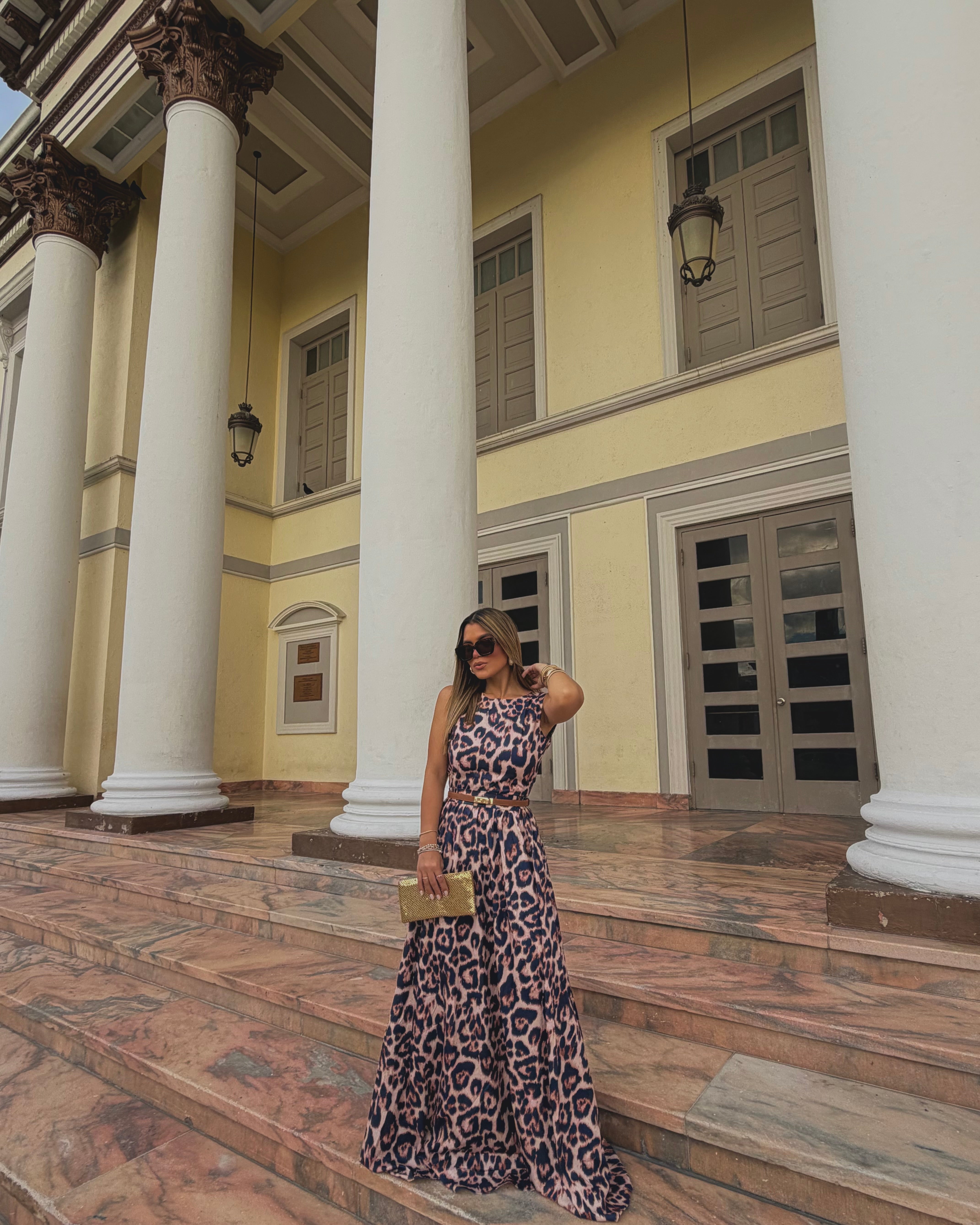 rhea leopard maxi skirt set