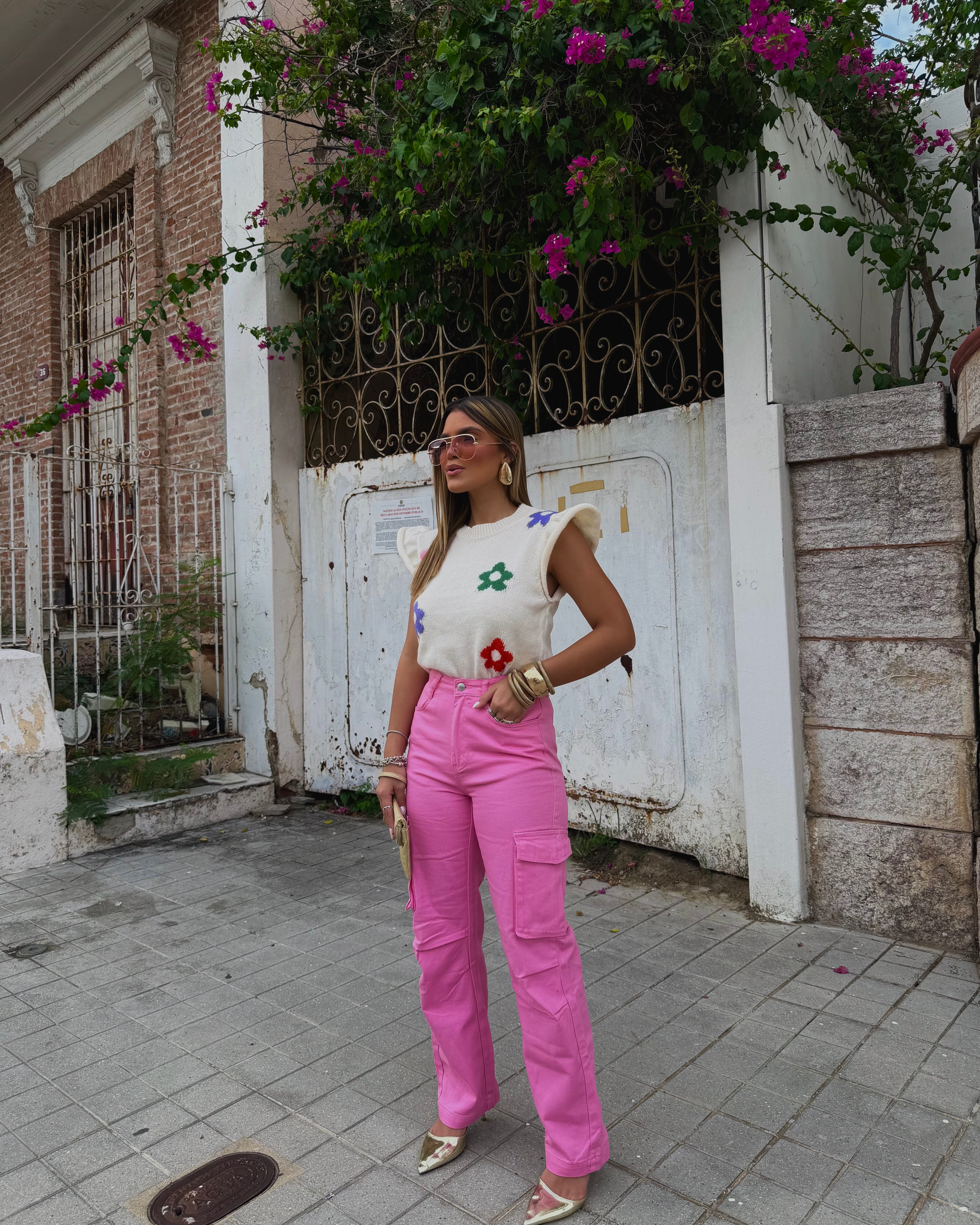 sirenas cargo jean pink