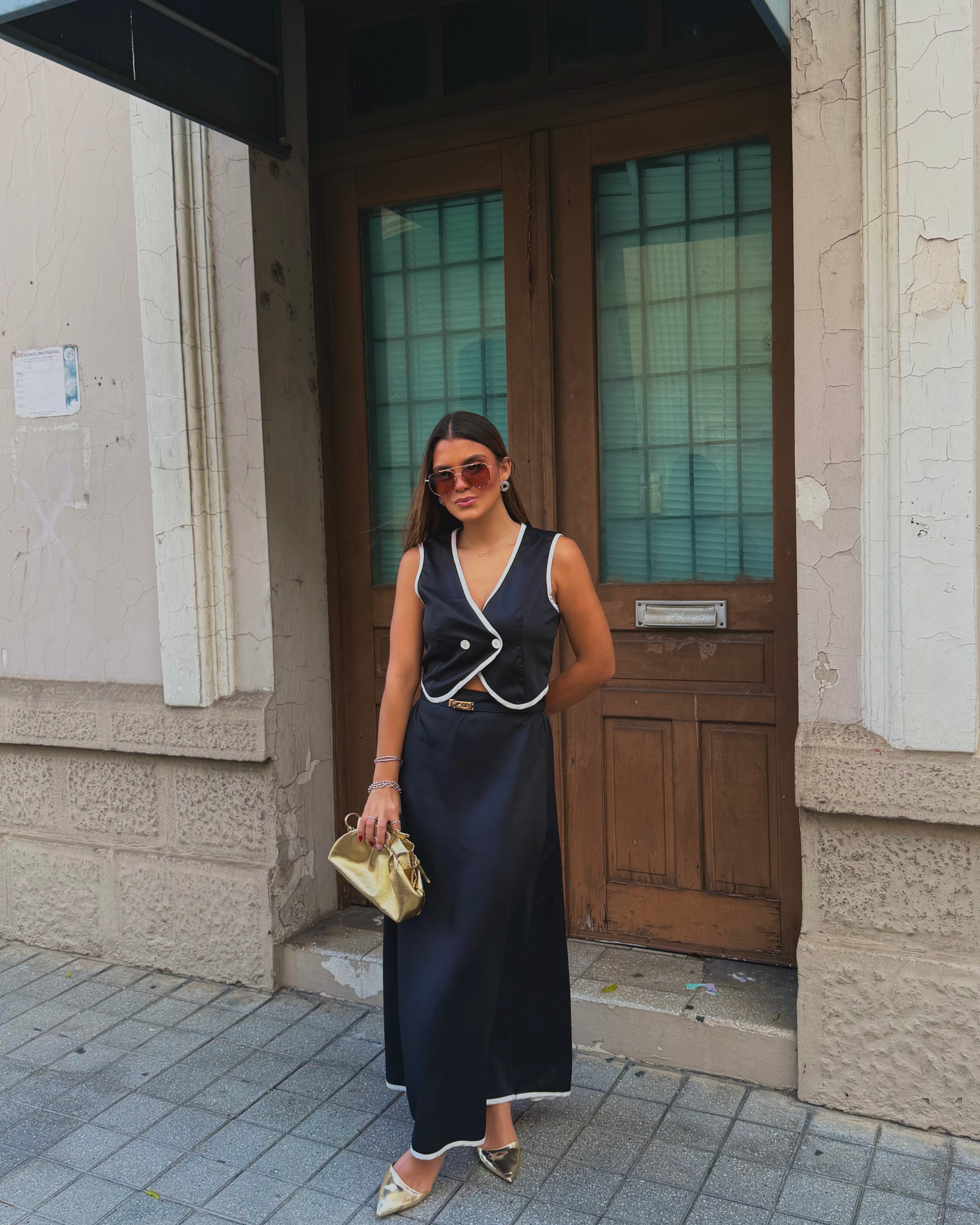 eloddie old money maxi skirt set