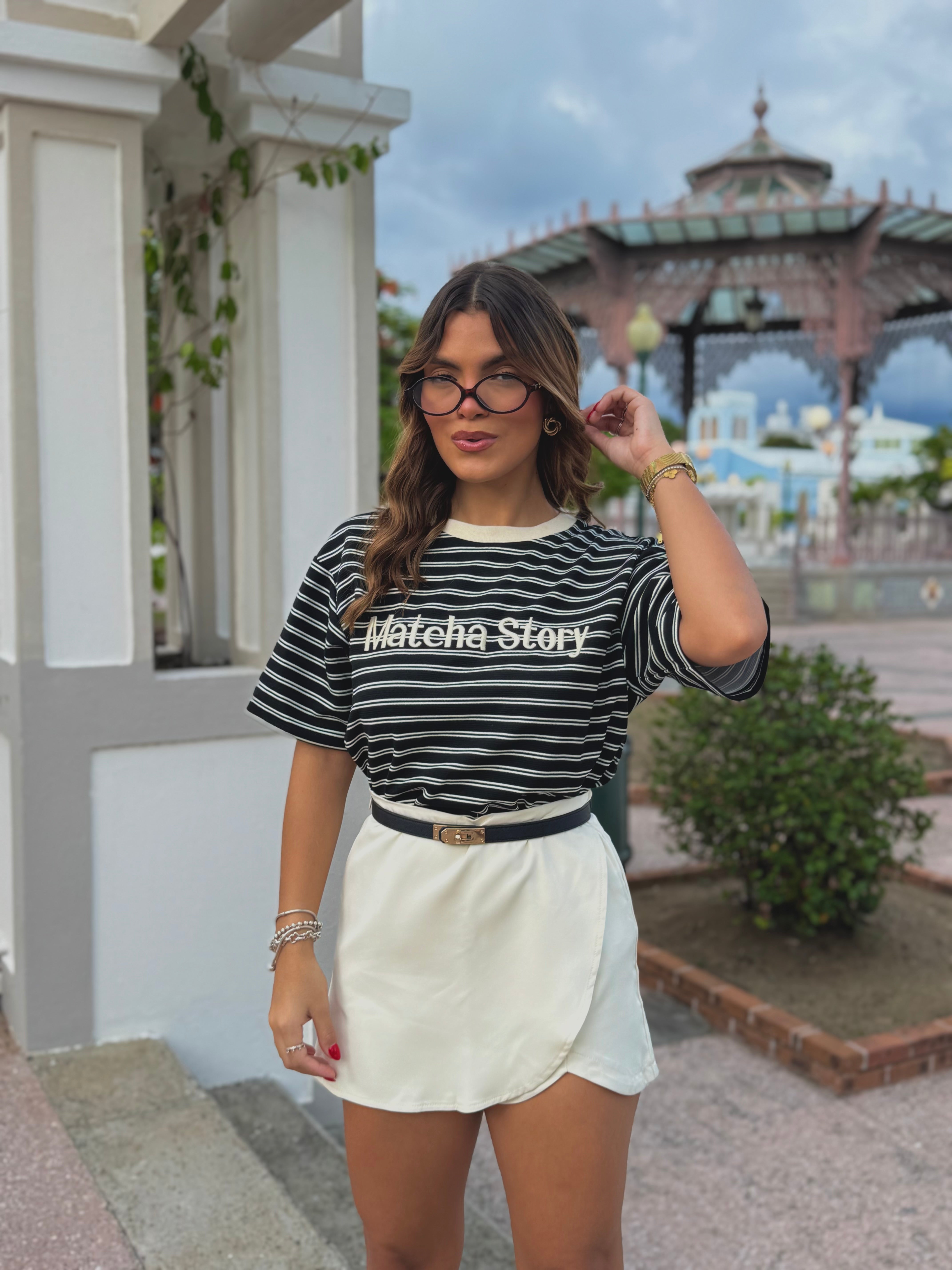 alanny casual beige skort