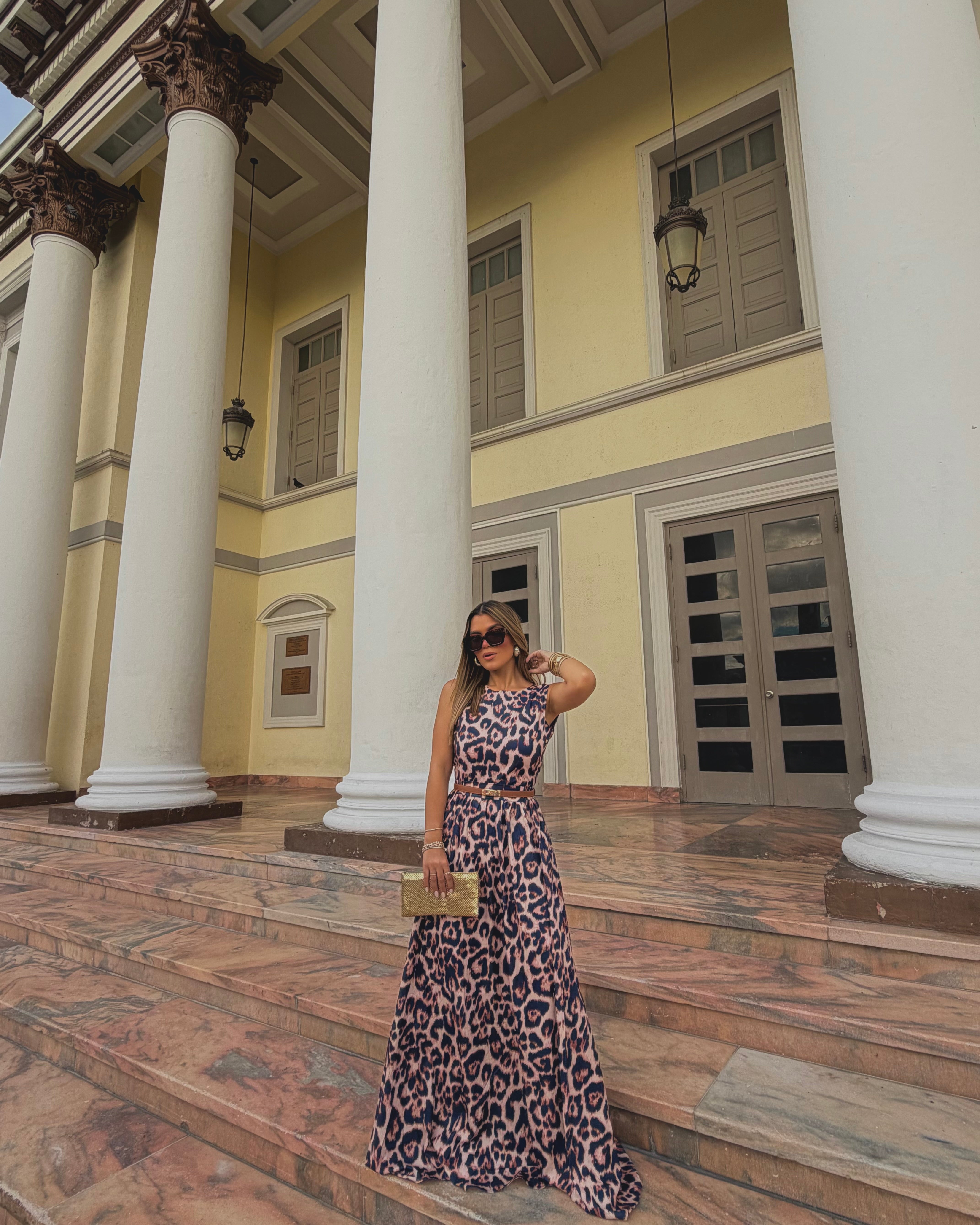 rhea leopard maxi skirt set