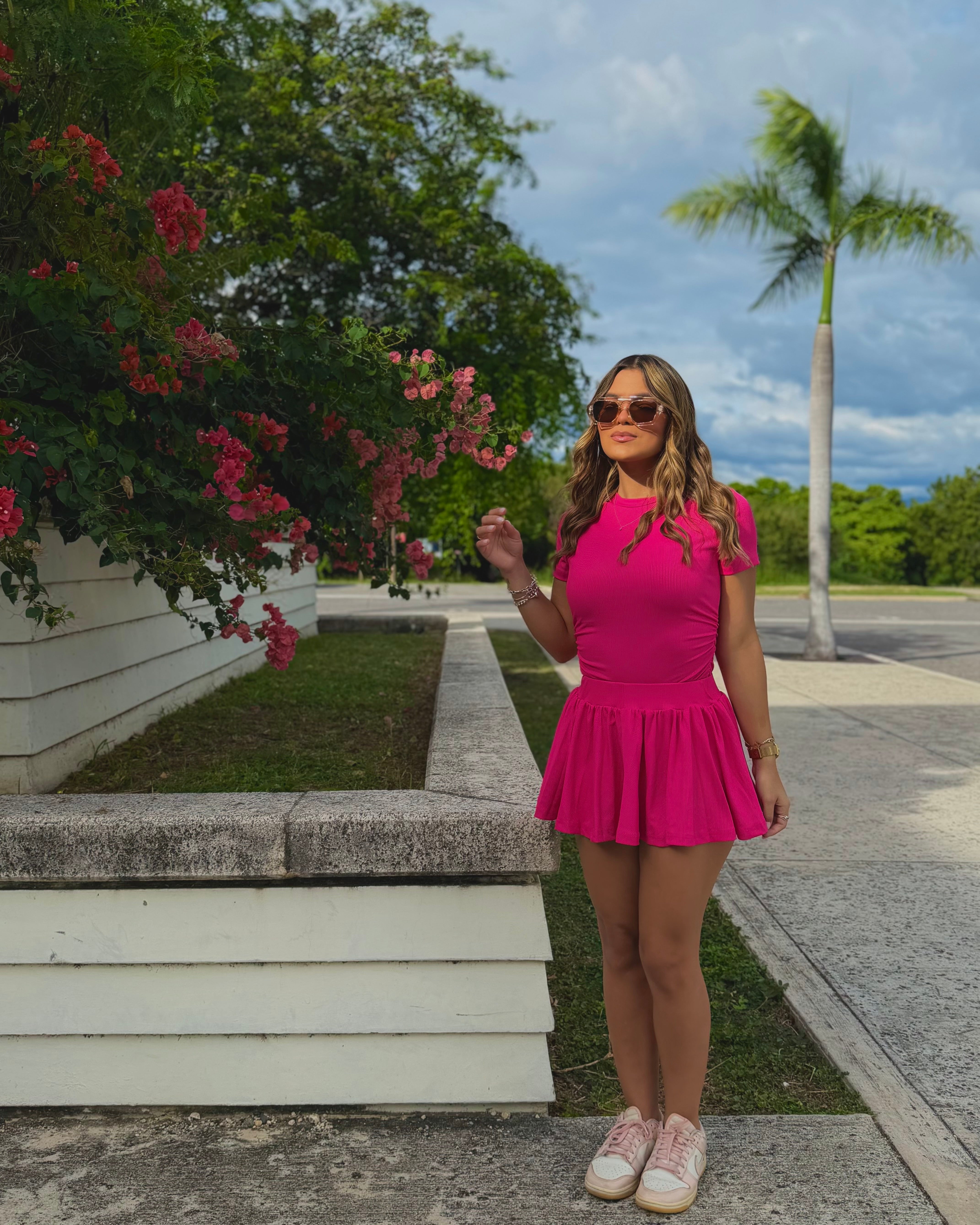 melisandrie basic skort set fucsia