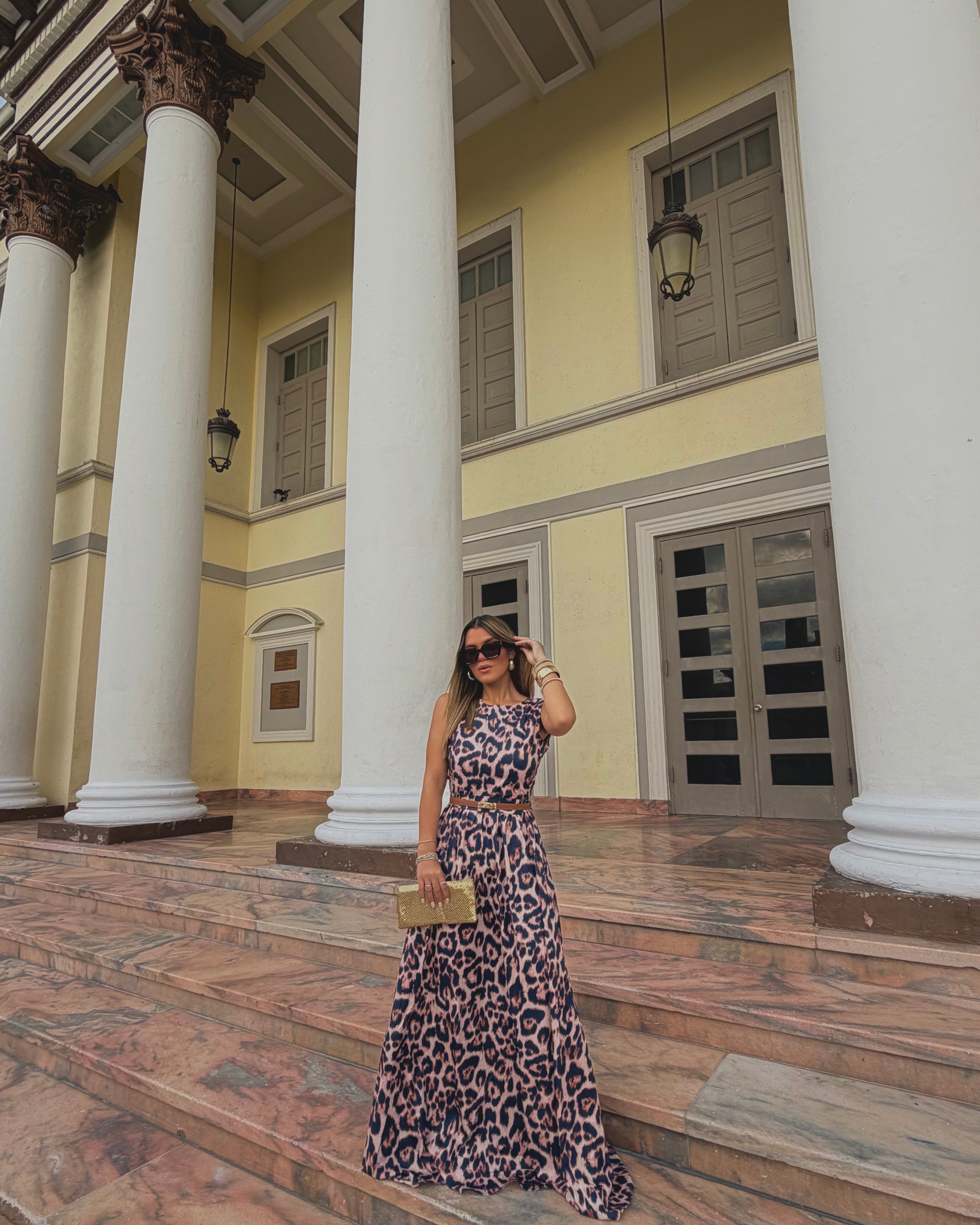 rhea leopard maxi skirt set