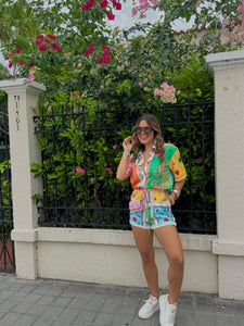 eunnette button down shirt set tropi