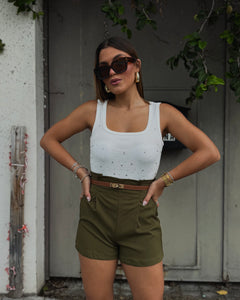 dilly rhinestones basic tank top