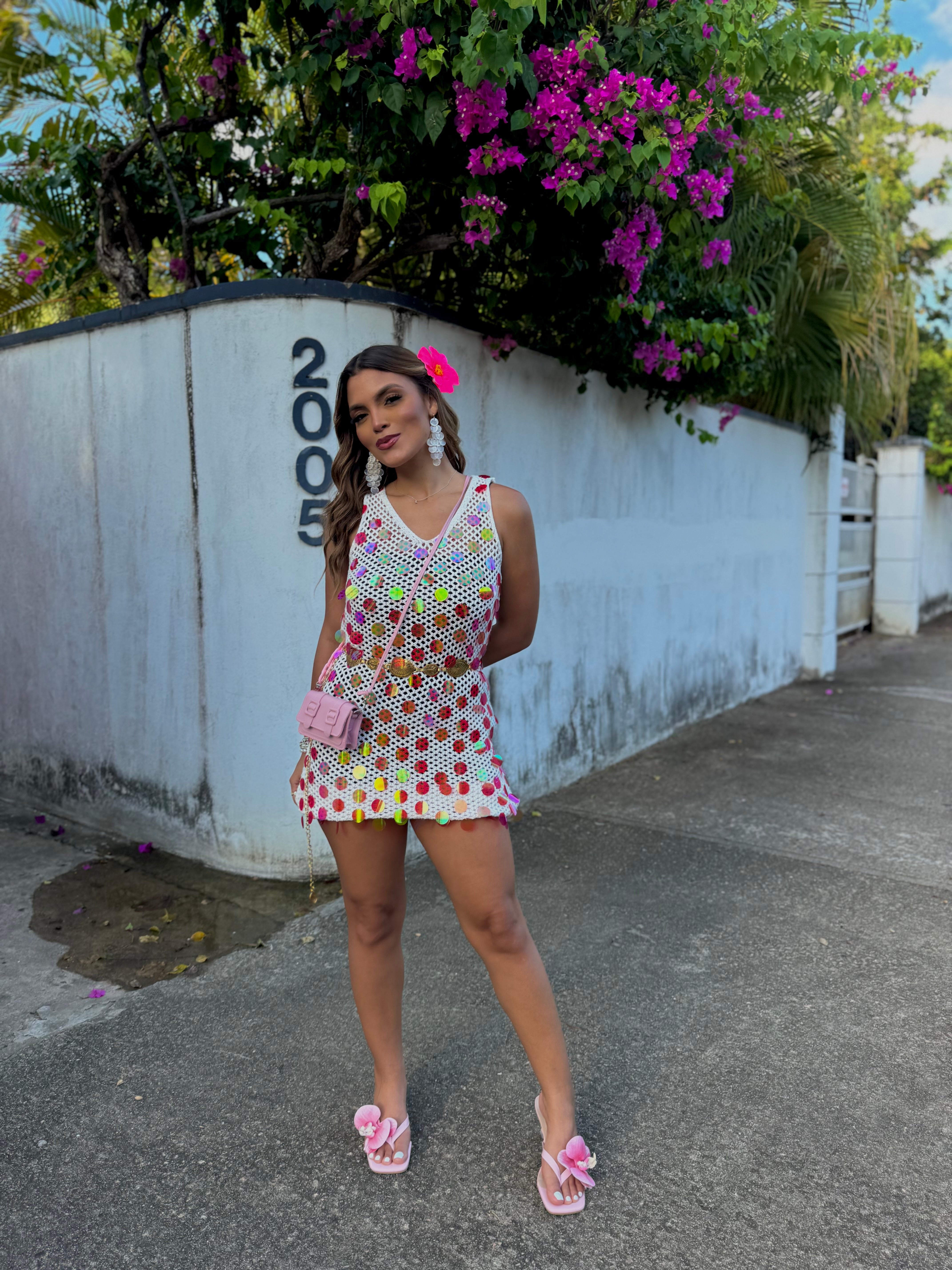 beylinne pink fiesta net dress