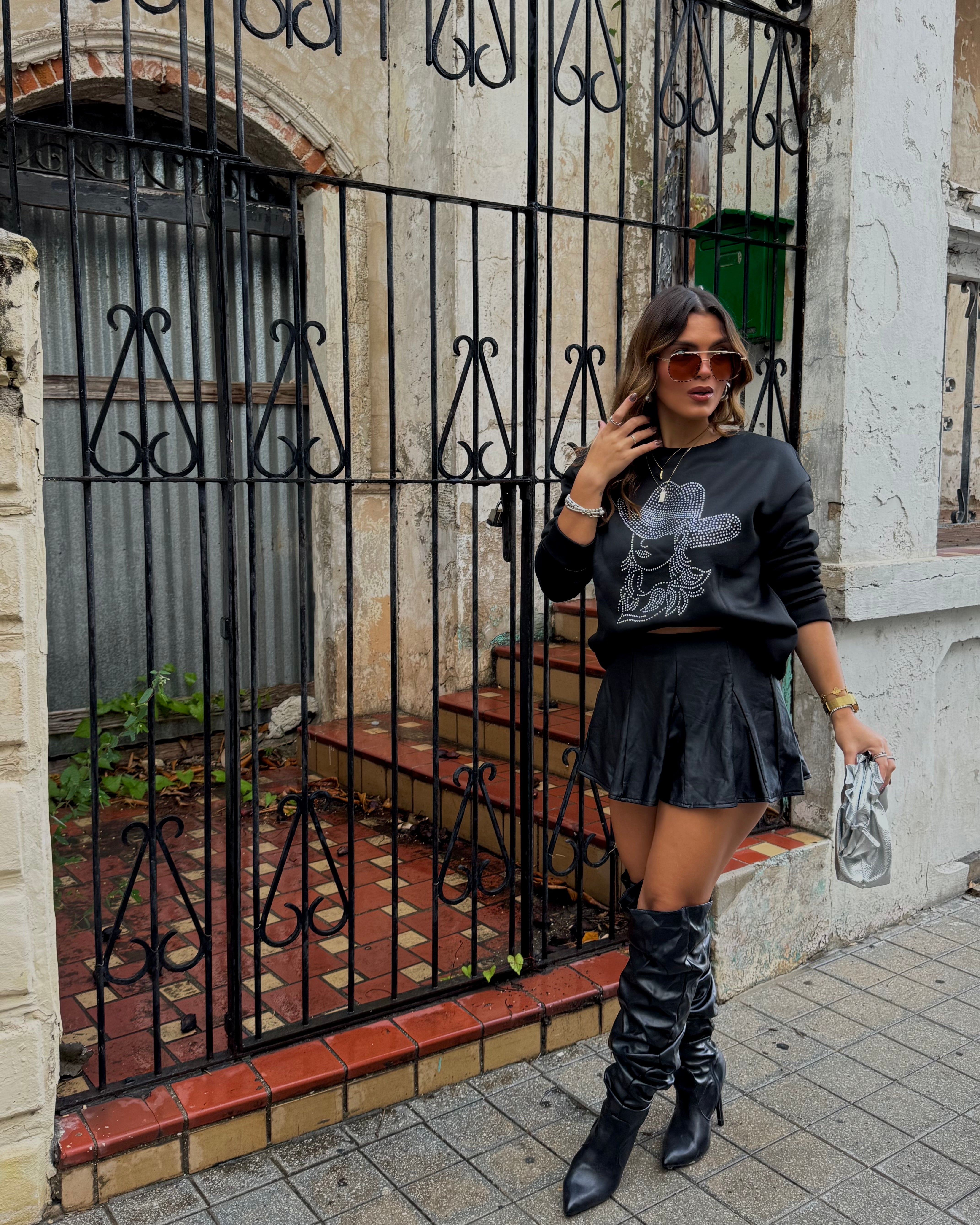 galeah leather skort