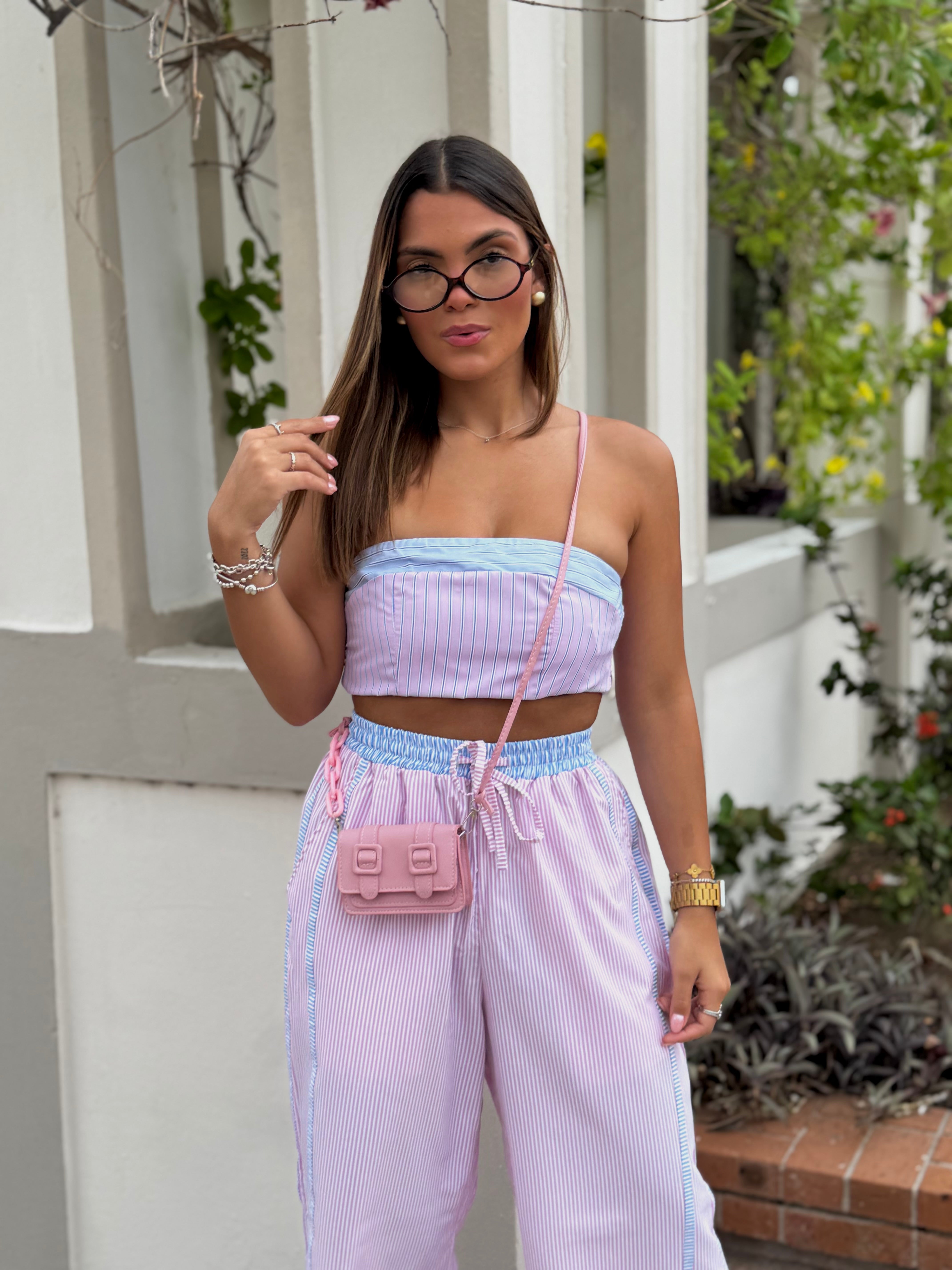 morentinna strapless crop top