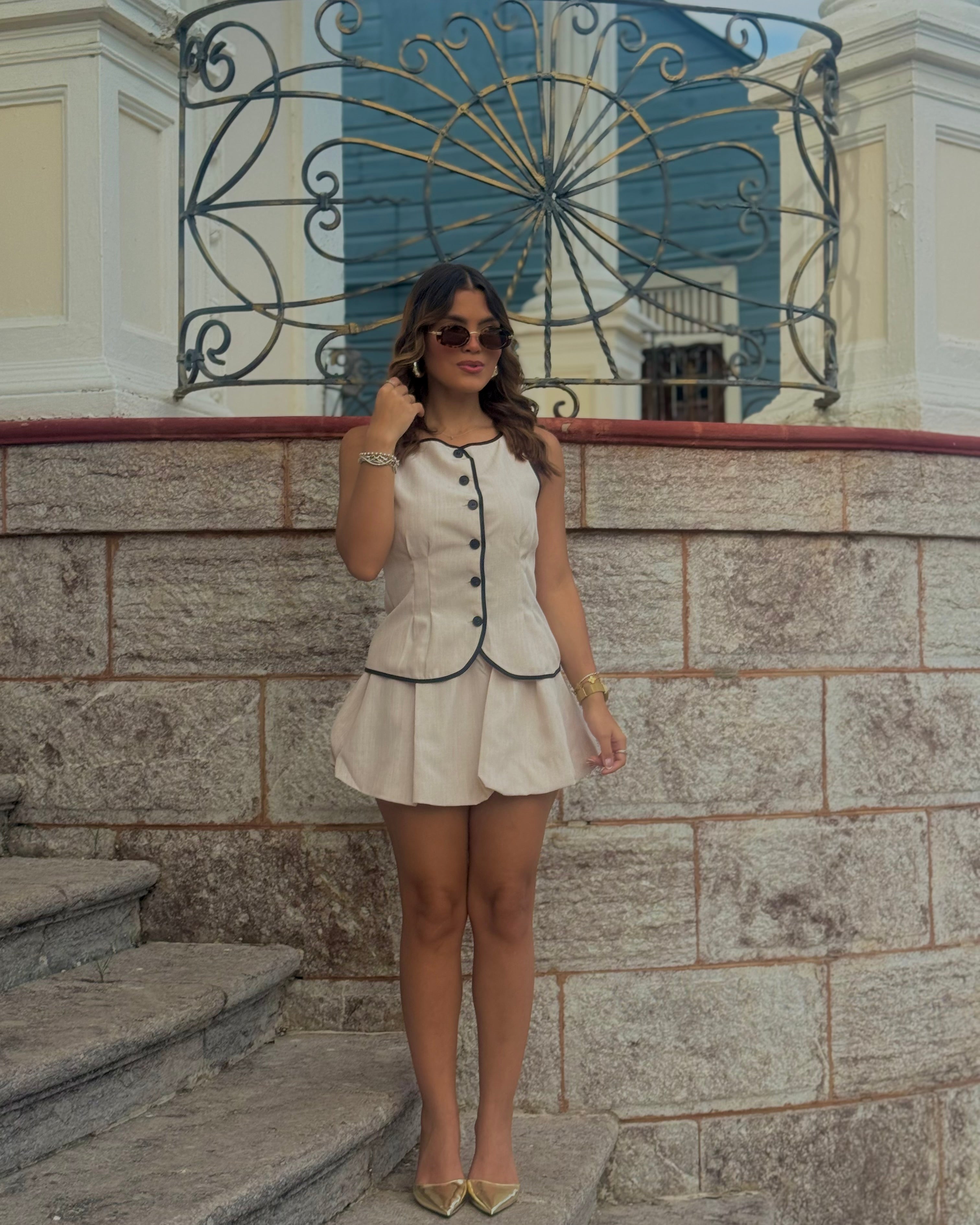 janelle bubble skirt formal set