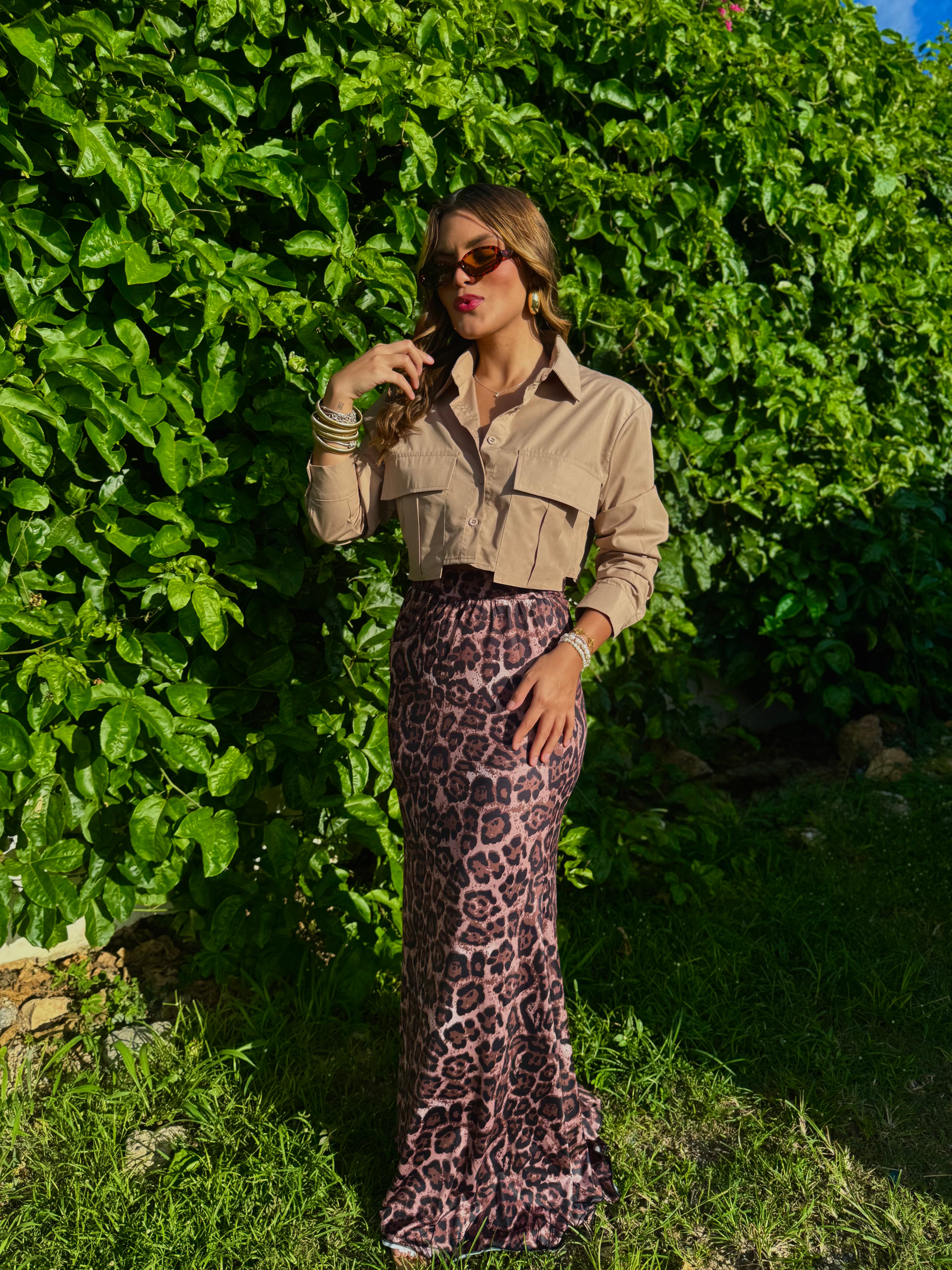 yareli cargo button down shirt