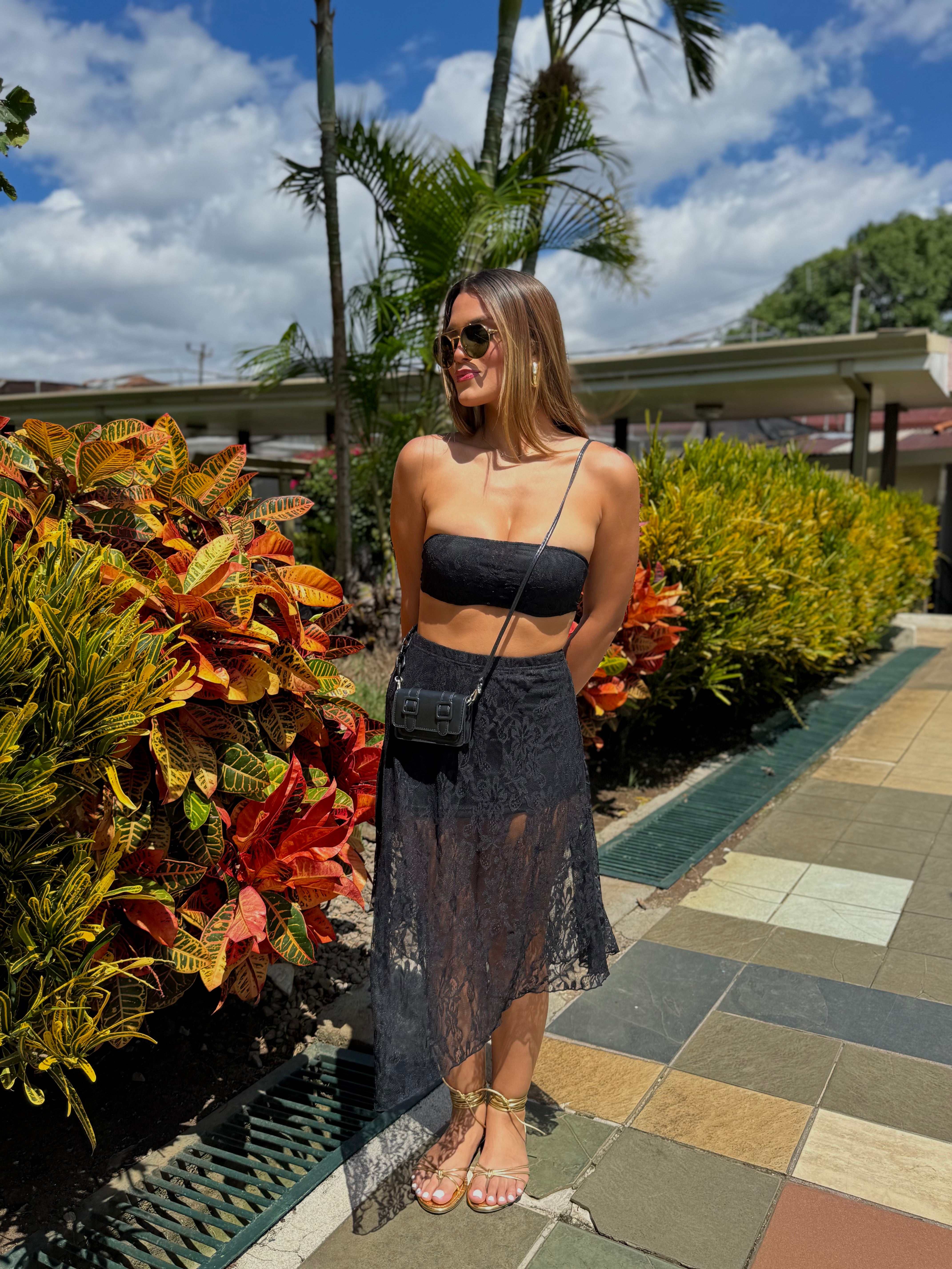 heloinna lace midi skirt set