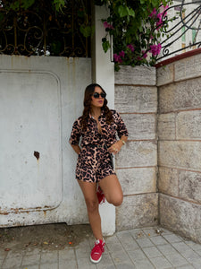 katleen leopard button down shirt set