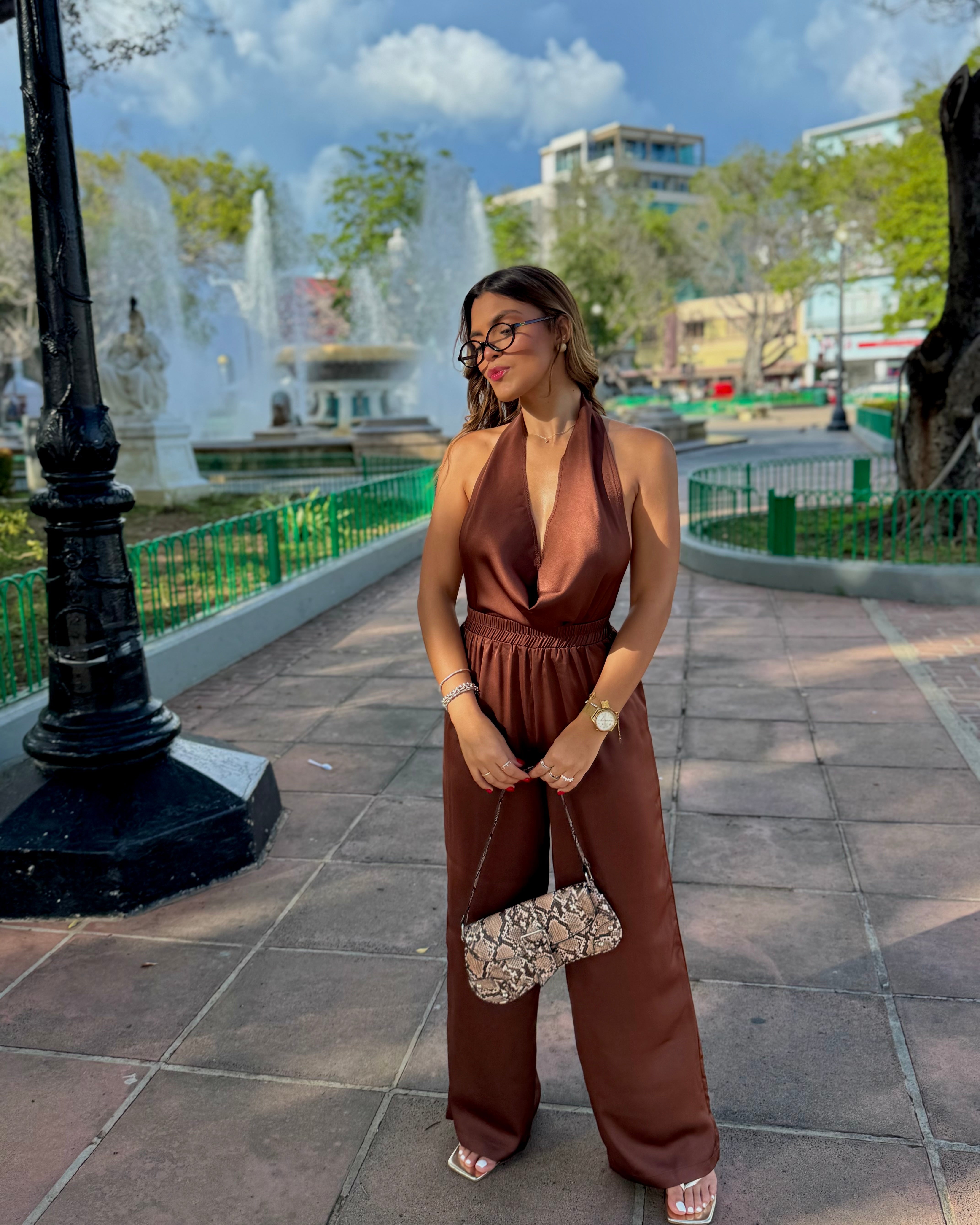 graycee elegant choco satin set