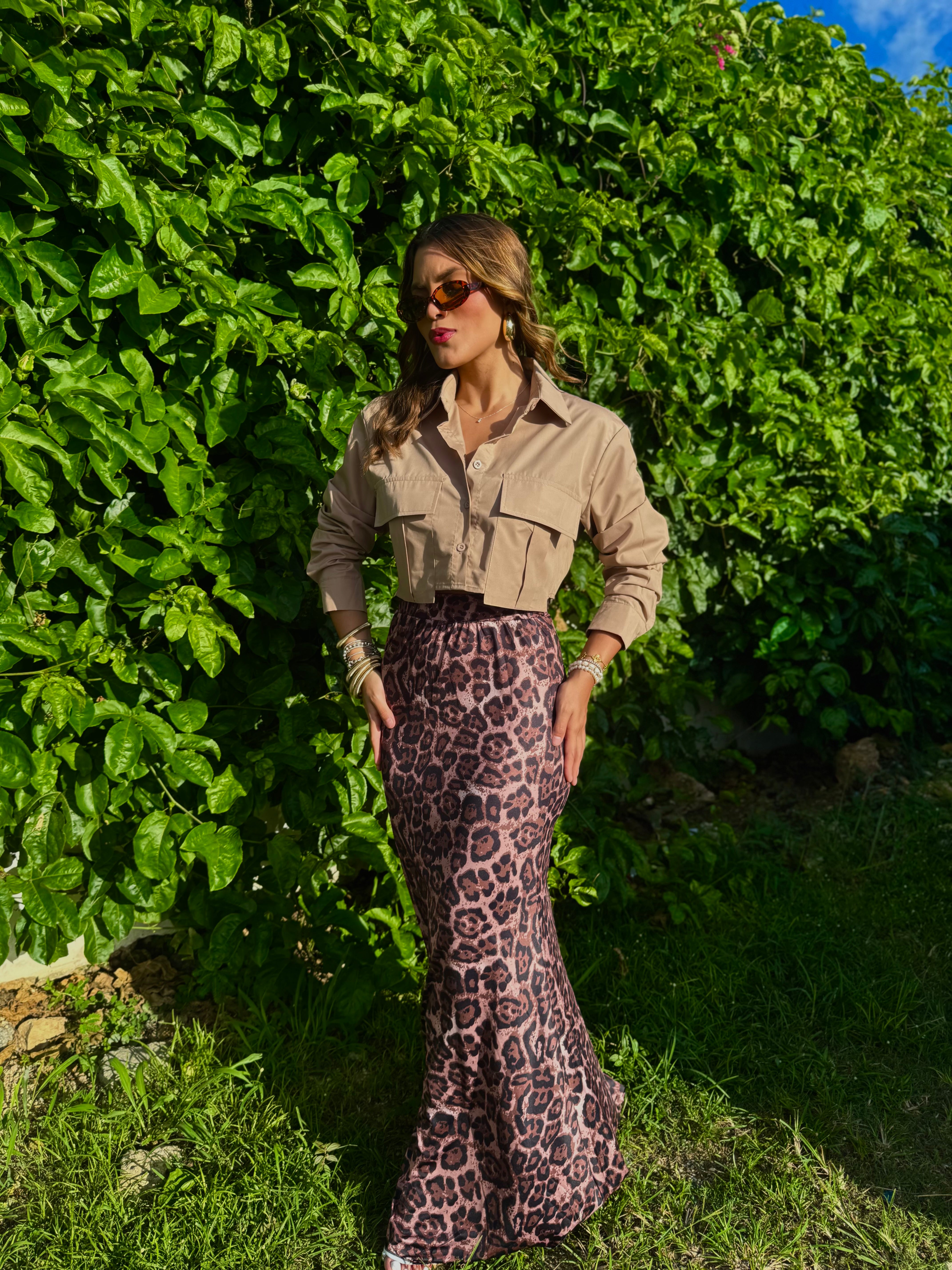 yareli cargo button down shirt