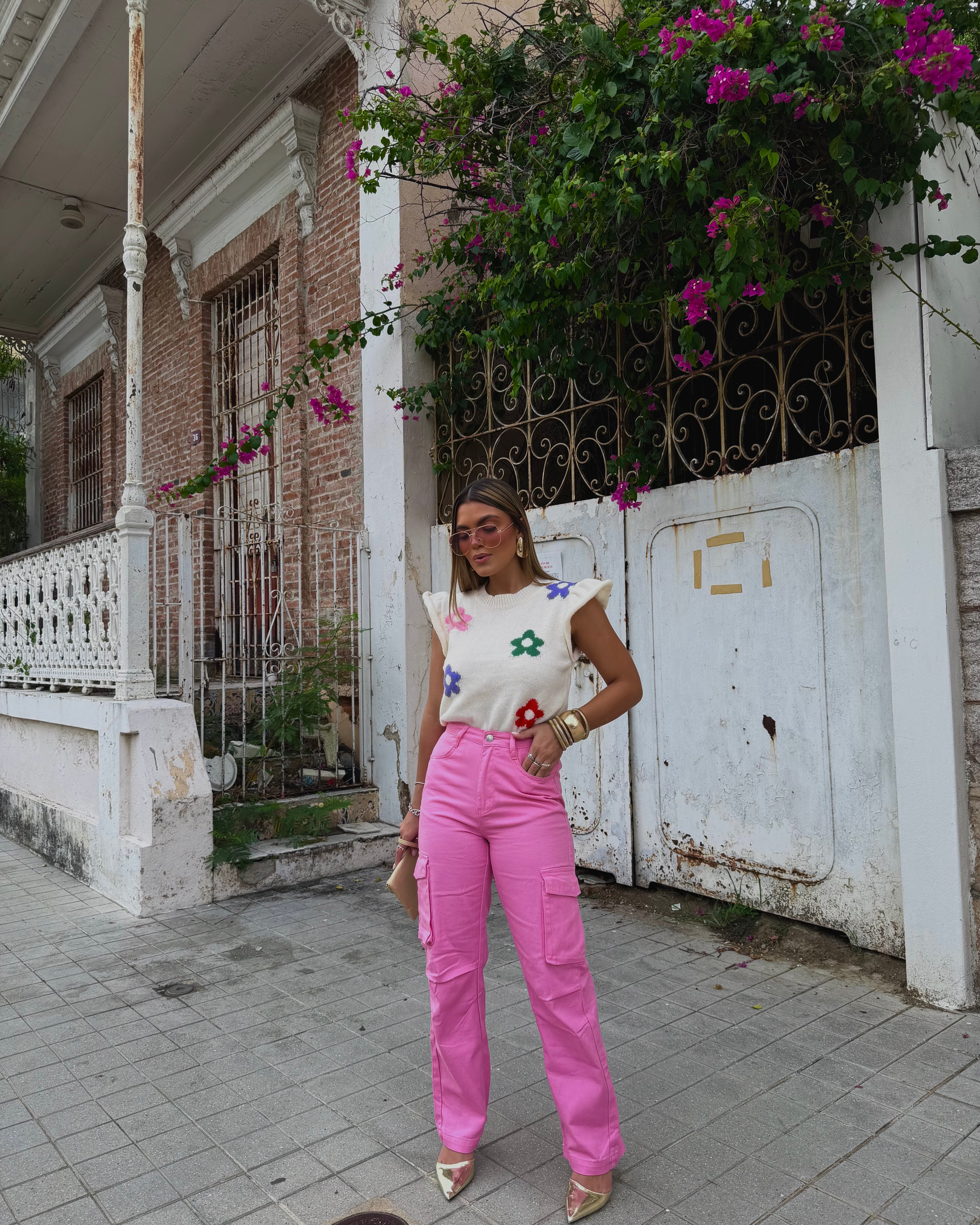 sirenas cargo jean pink