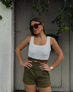 dilly rhinestones basic tank top