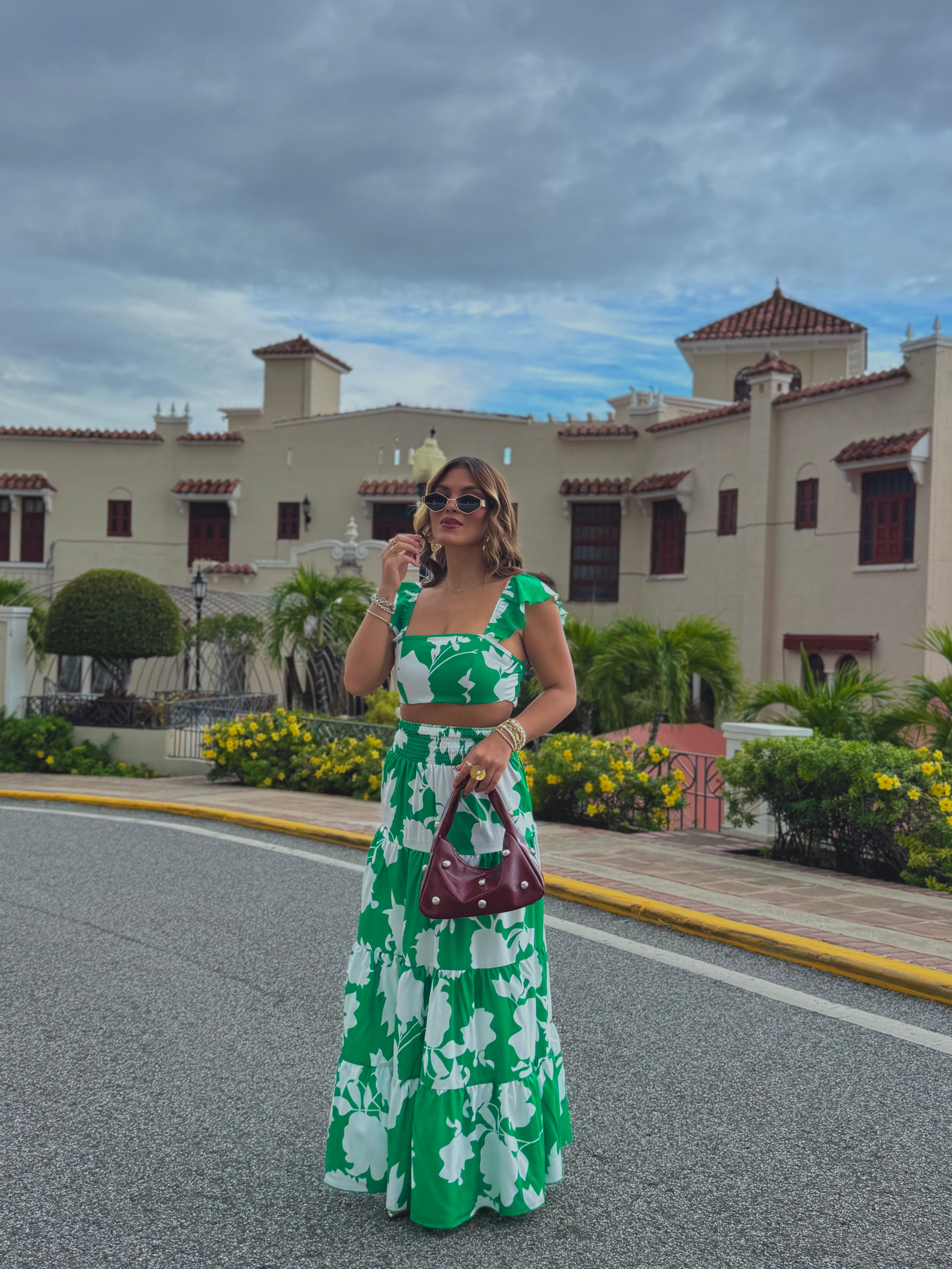 litzennies maxi skirt tropi set