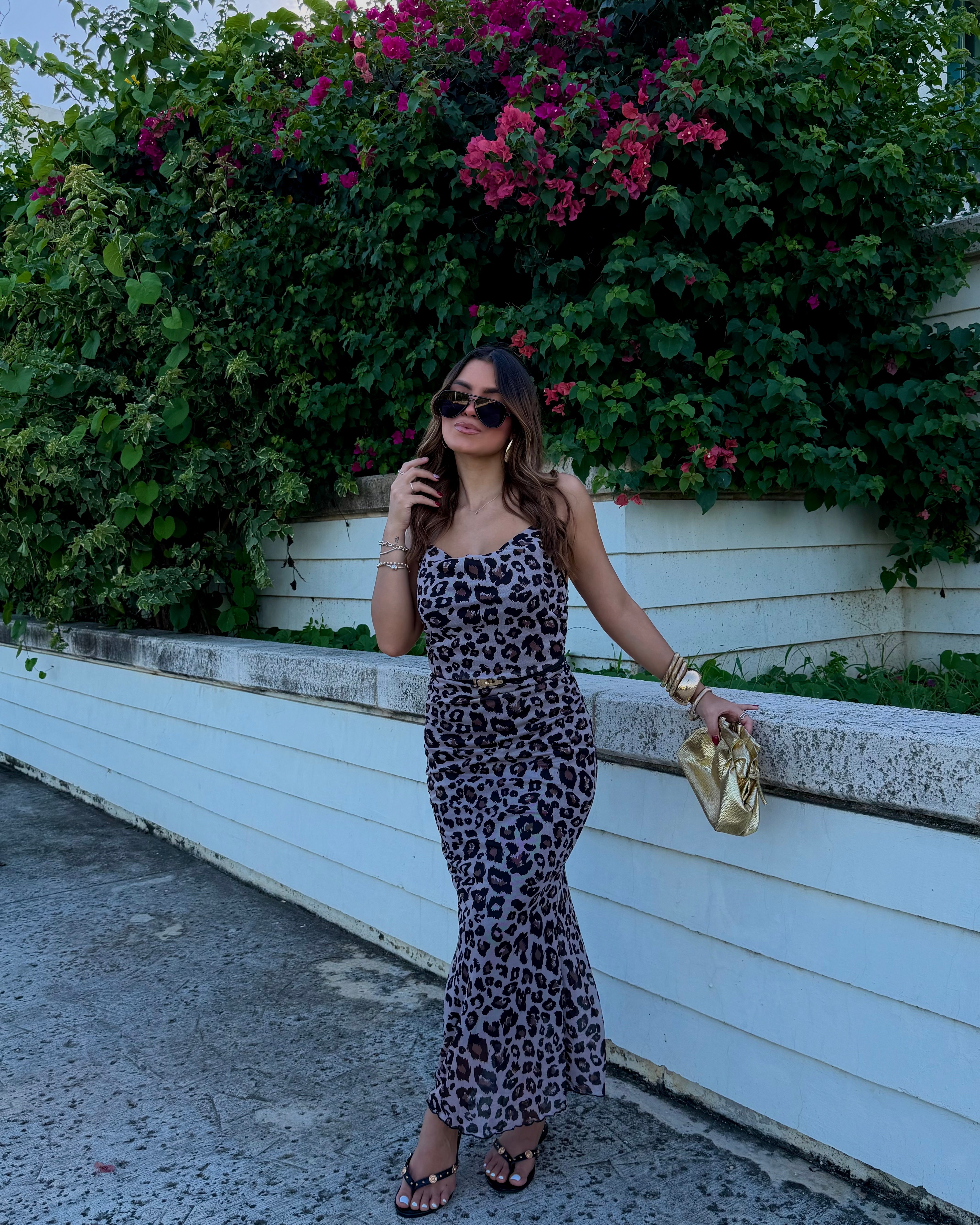 andrianny leopard midi dress
