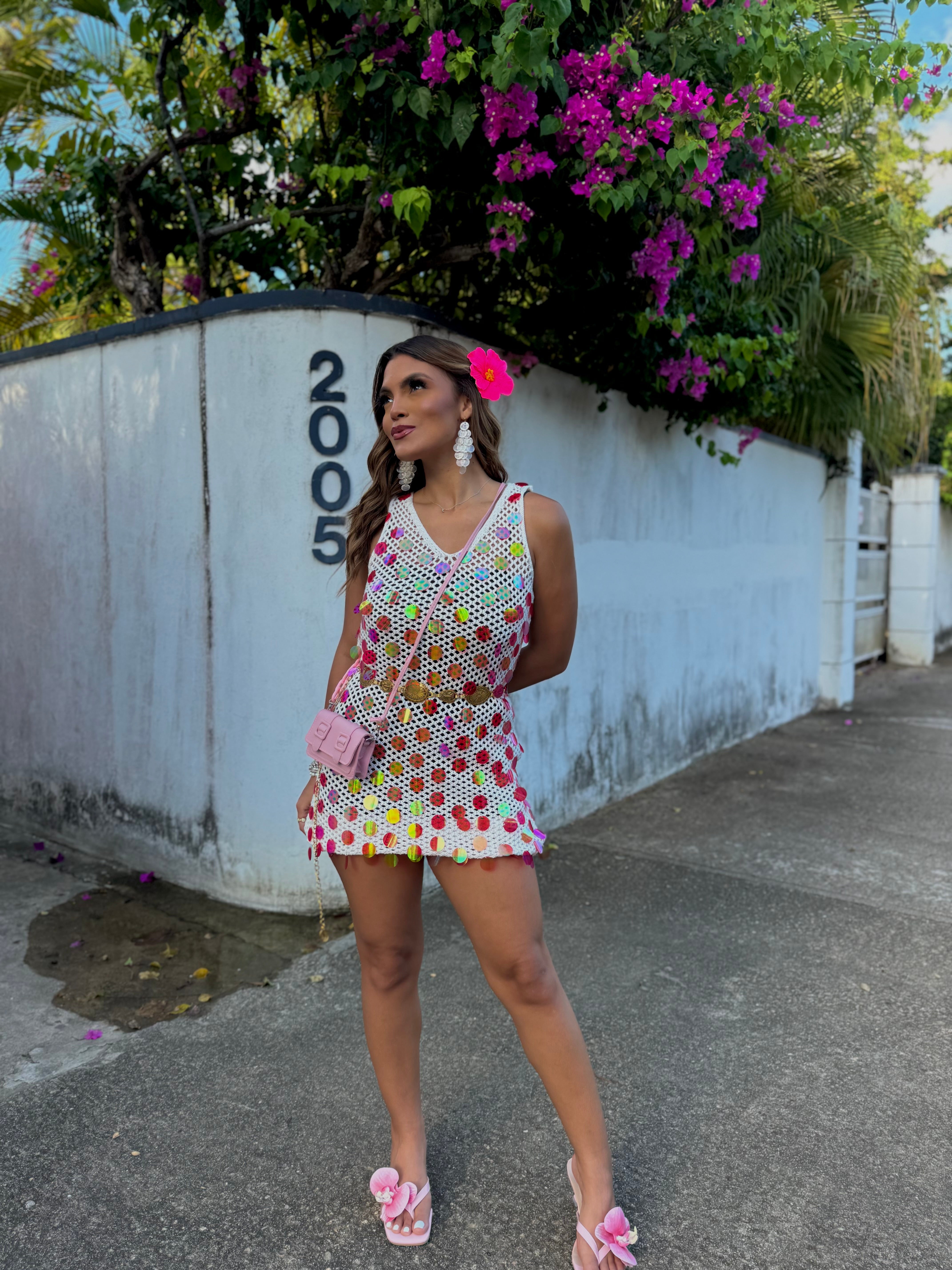 beylinne pink fiesta net dress