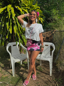 giulia flower mini skort