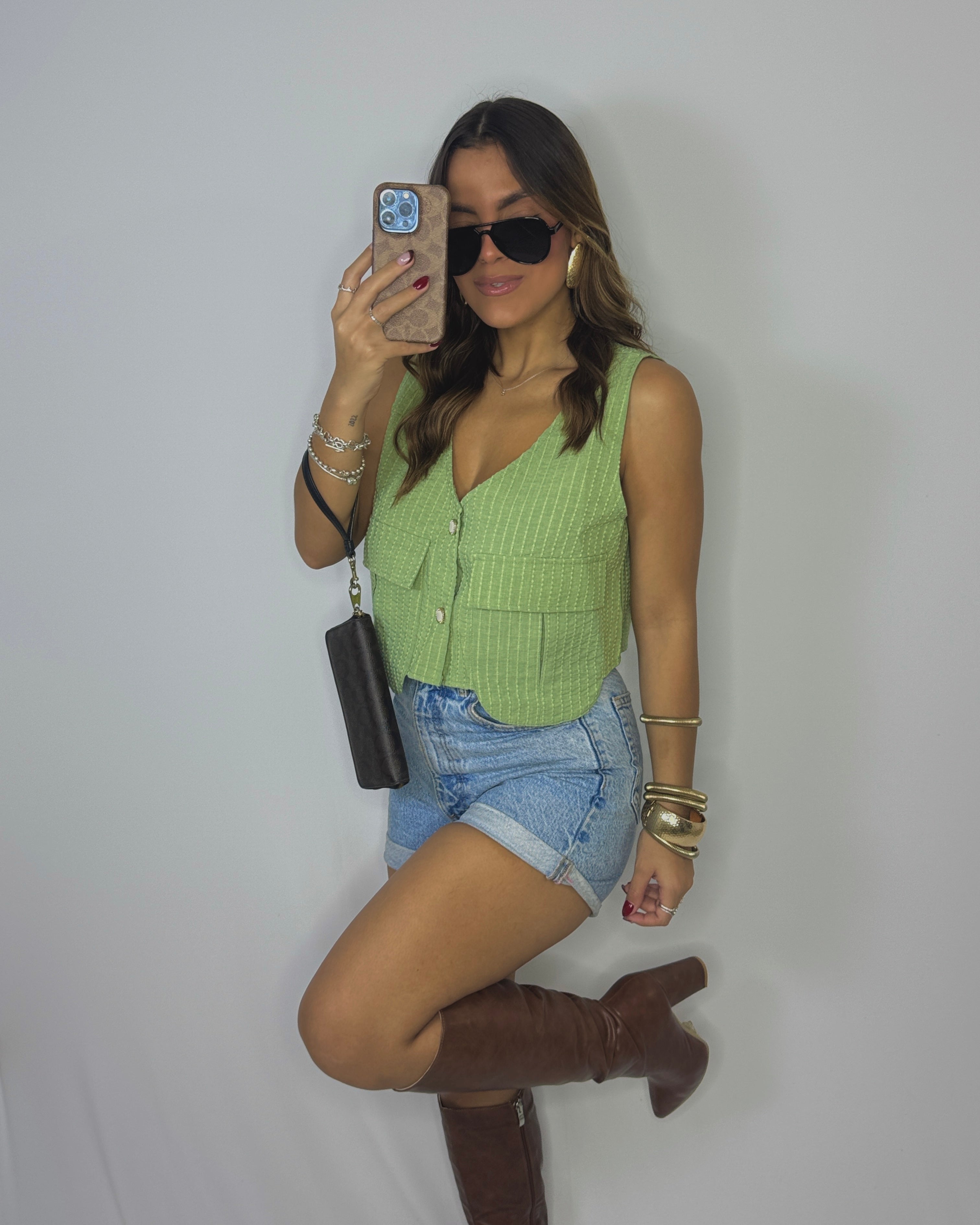 rebeka olive cargo blouse