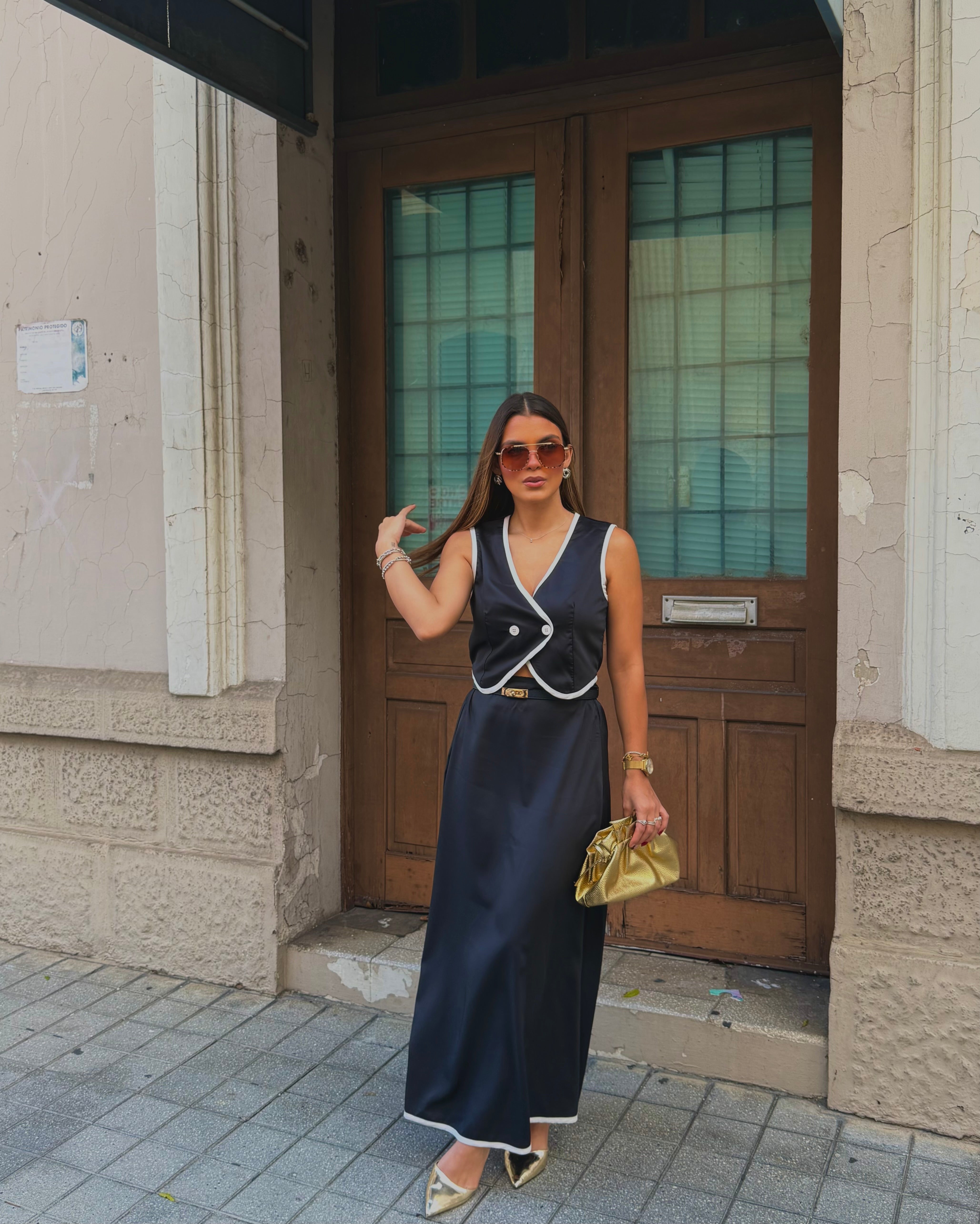 eloddie old money maxi skirt set