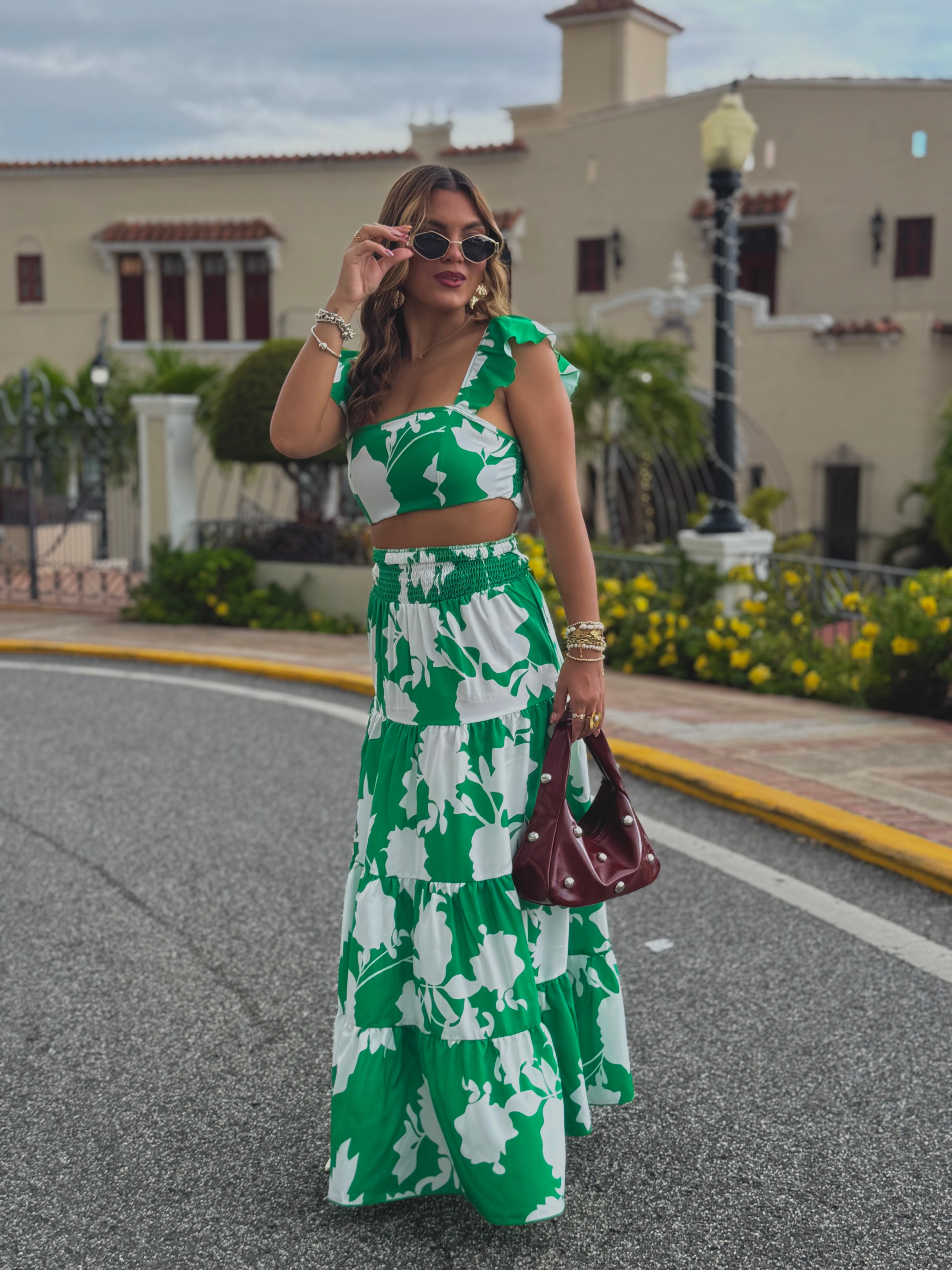 litzennies maxi skirt tropi set