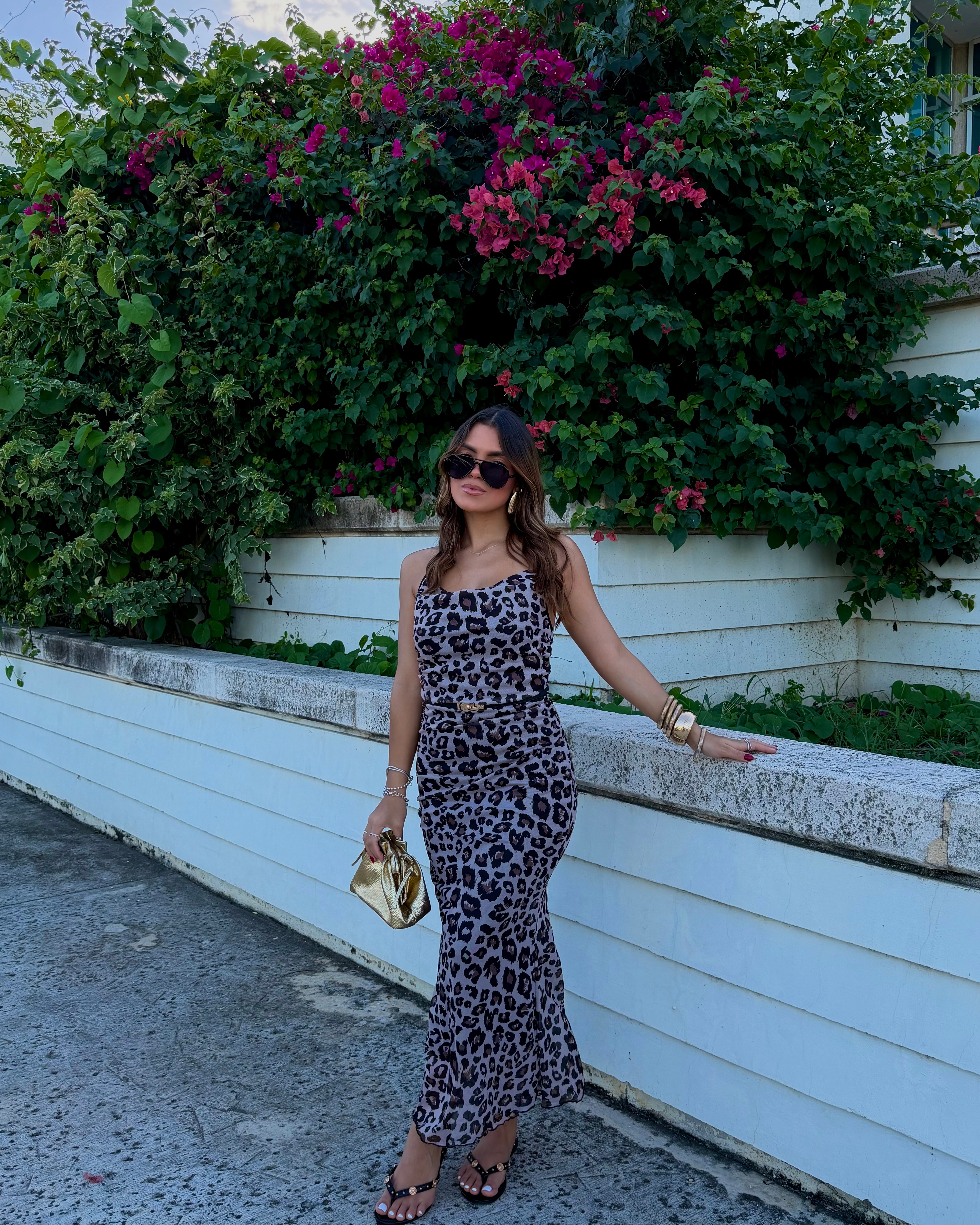 andrianny leopard midi dress