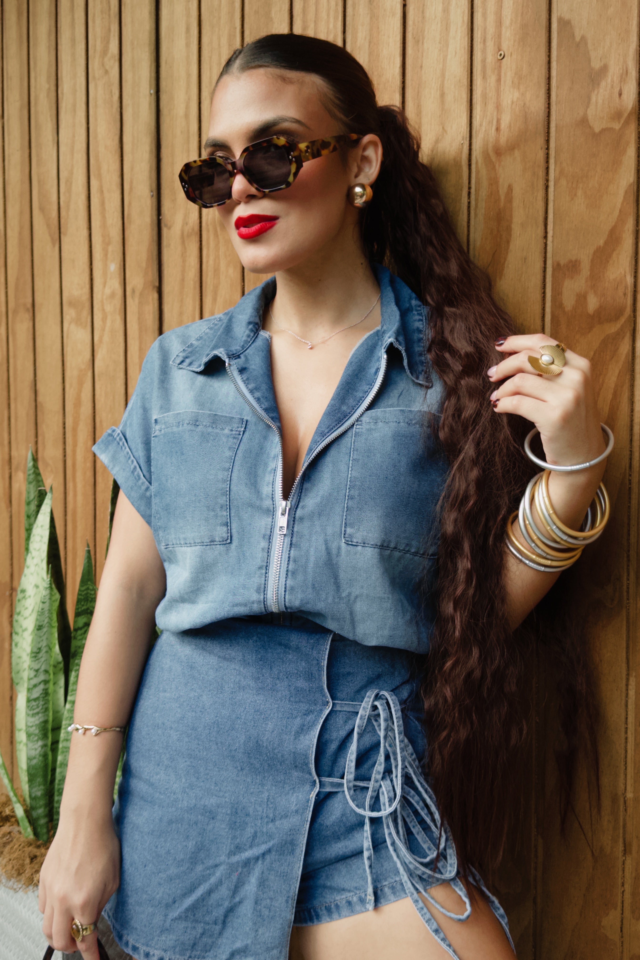 itzellies denim blouse